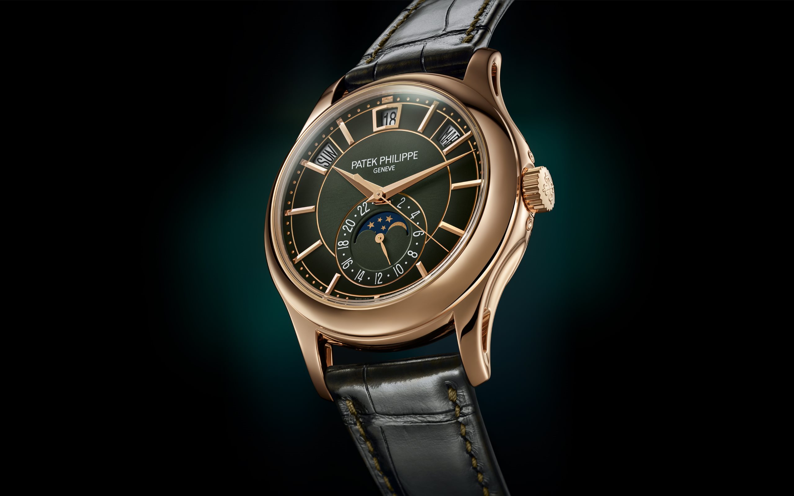 Annual Calendar Rose Gold Green Dial 40mm Product Image 1