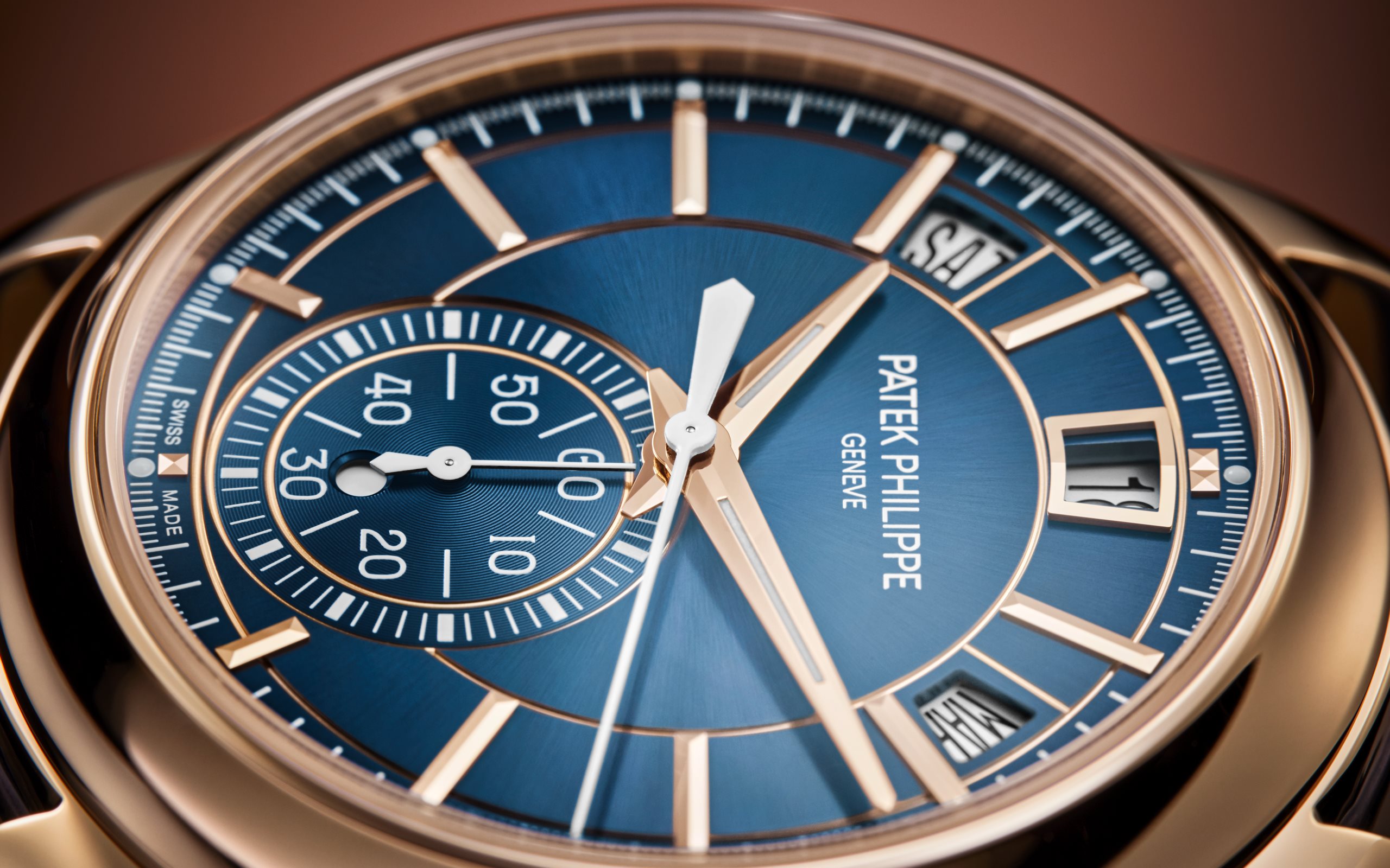 Annual Calendar Chronograph Rose Gold Blue Dial 42mm Product Image 2