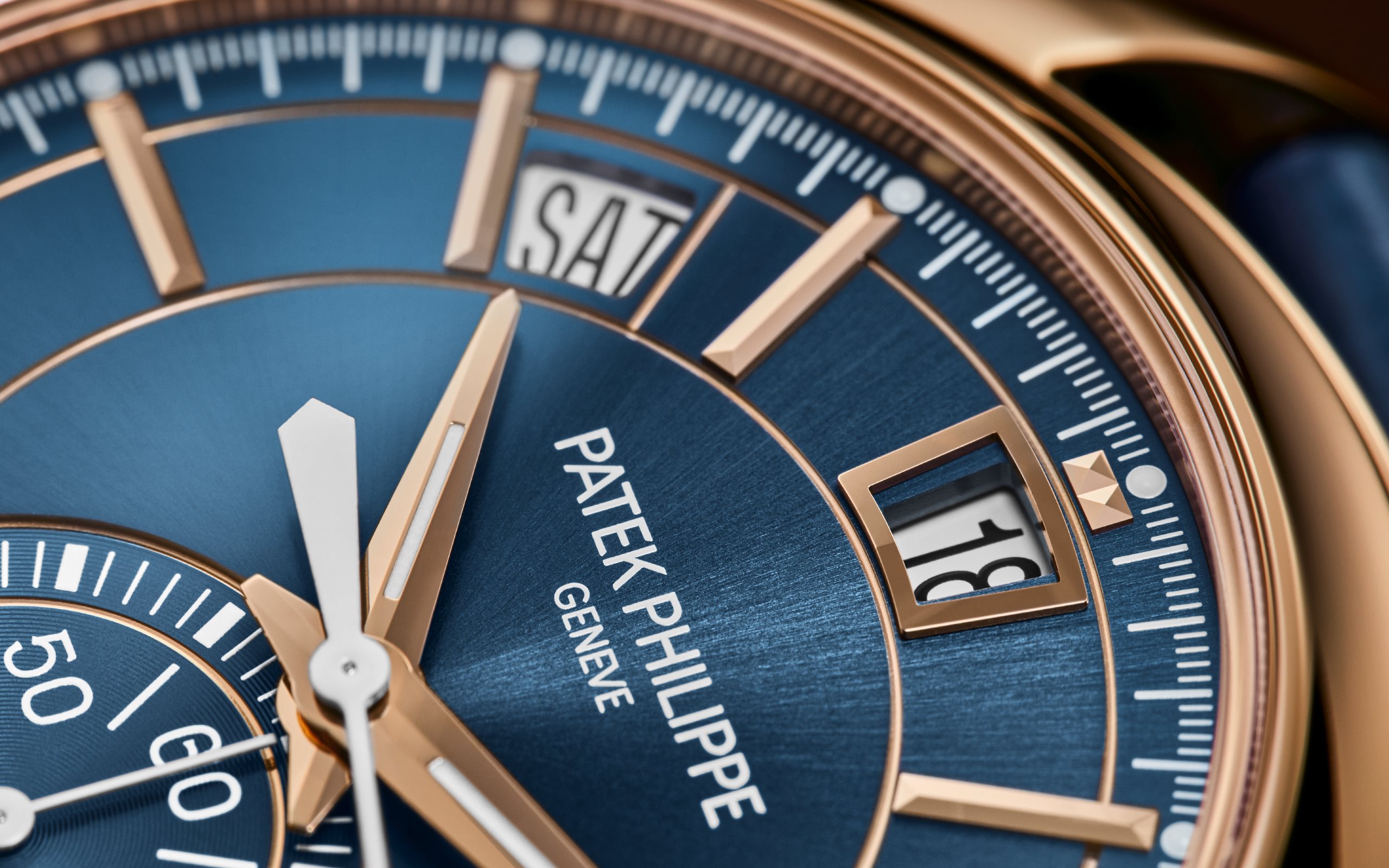 Annual Calendar Chronograph Rose Gold Blue Dial 42mm Product Image 3