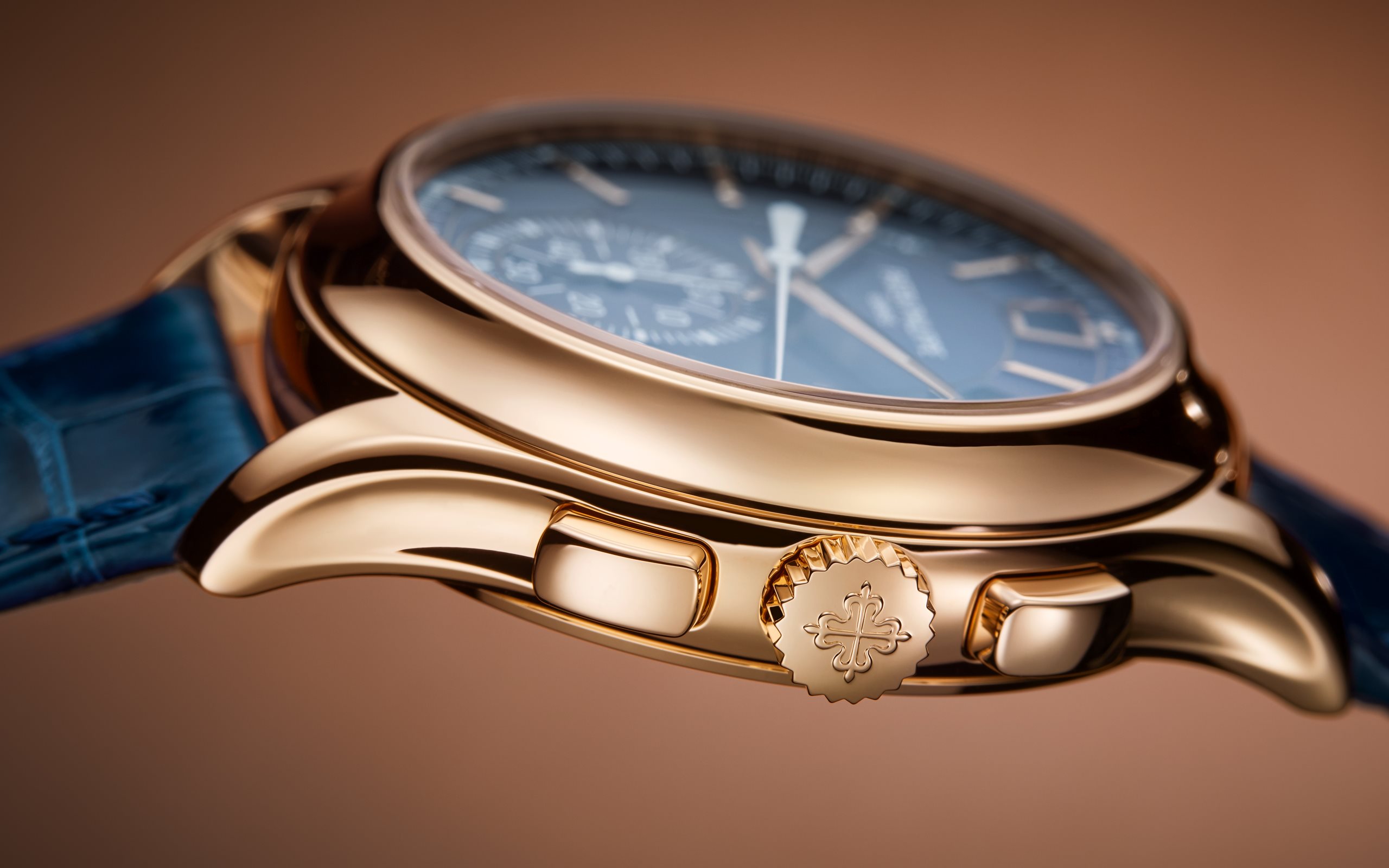 Annual Calendar Chronograph Rose Gold Blue Dial 42mm Product Image 4