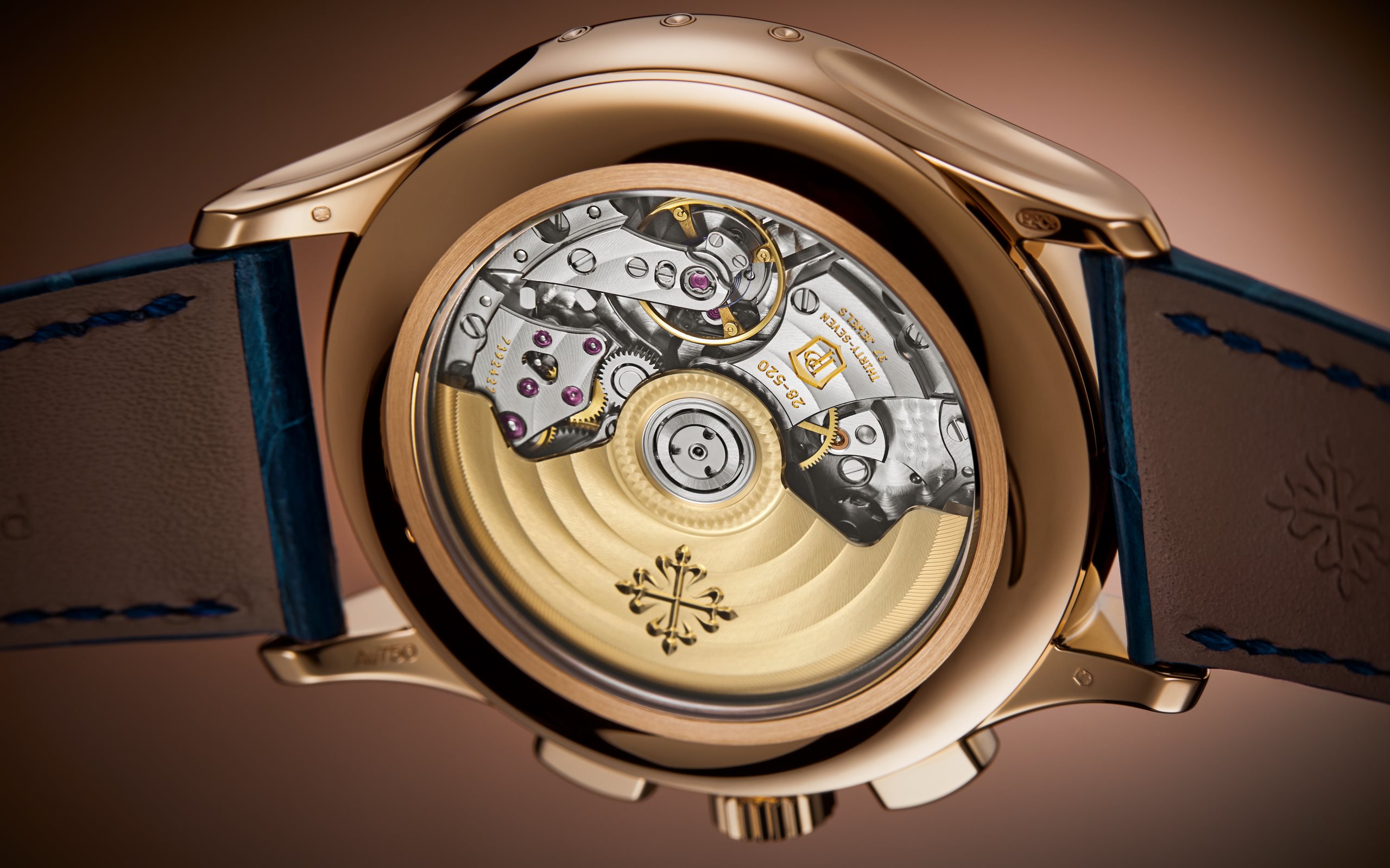 Annual Calendar Chronograph Rose Gold Blue Dial 42mm Product Image 5
