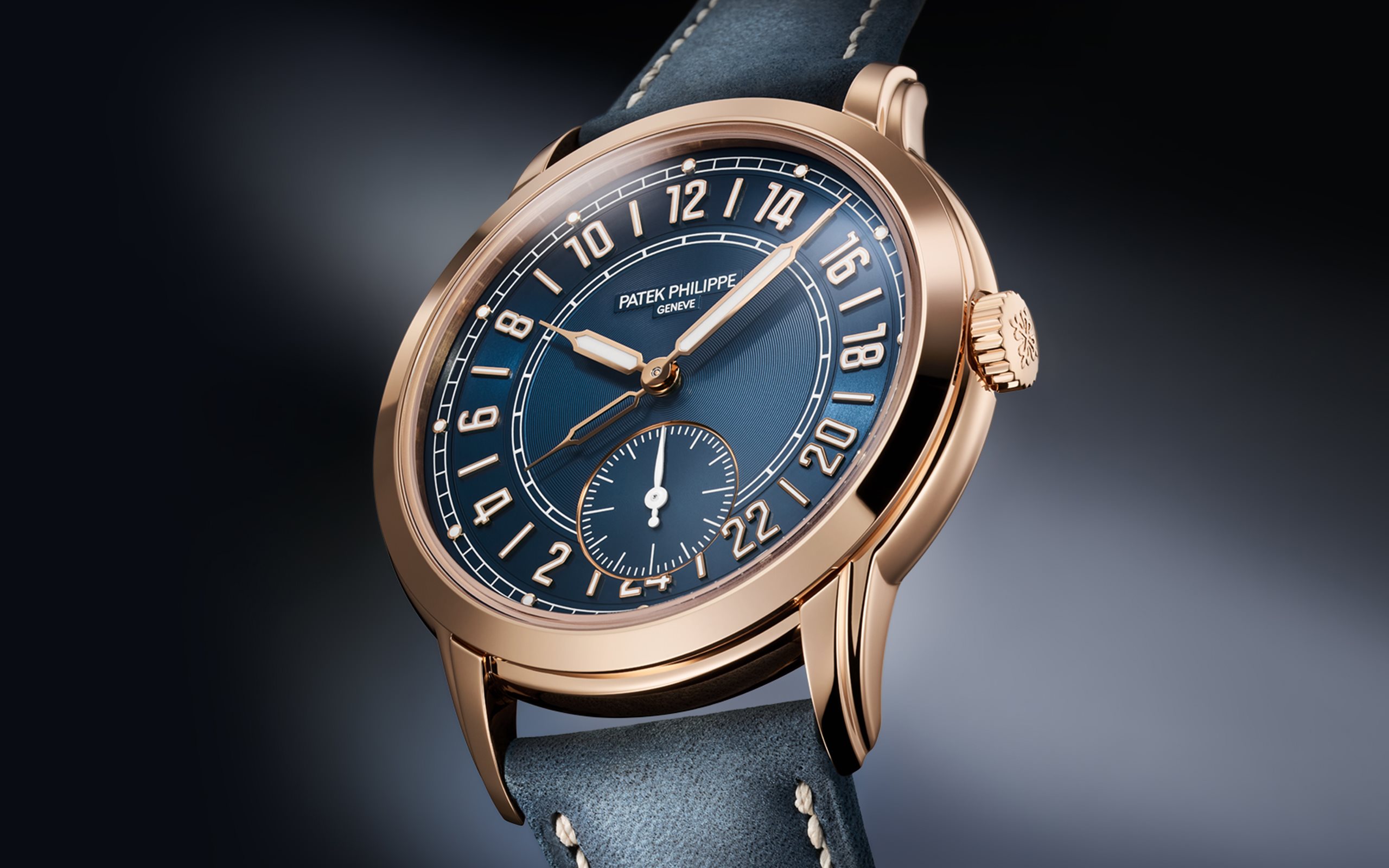 Calatrava Travel Time 24 Hour Rose Gold Blue Dial 42mm Product Image 1