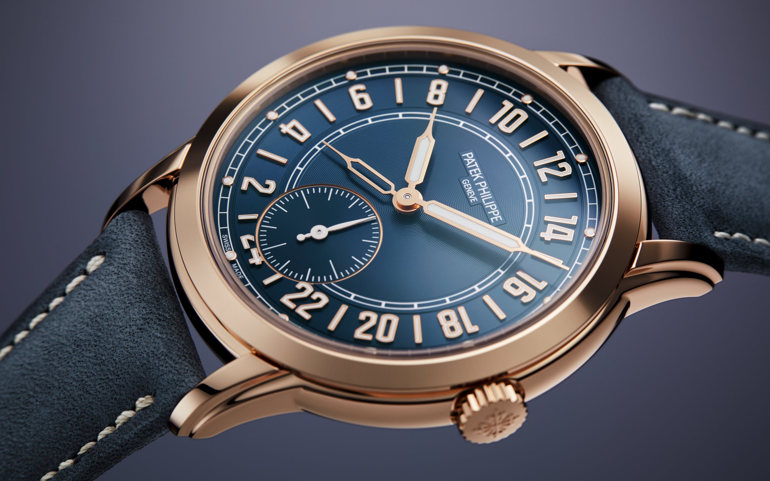 Calatrava Travel Time 24 Hour Rose Gold Blue Dial 42mm Product Image 2