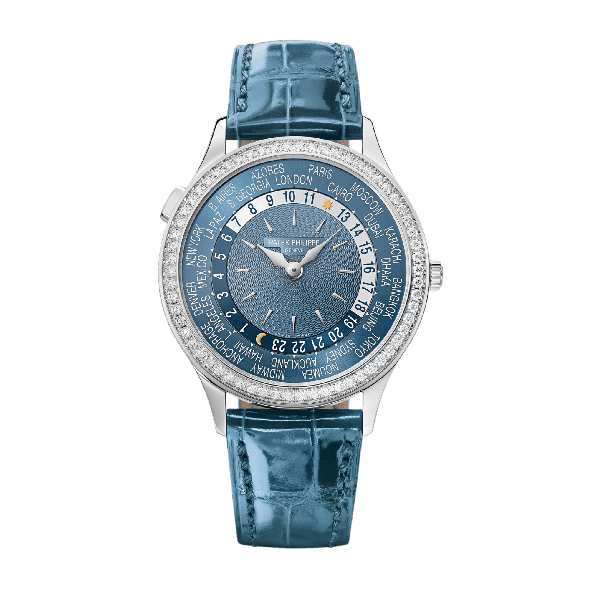 World Time "Beijing" White Gold Diamond Blue Dial 36mm Product Image