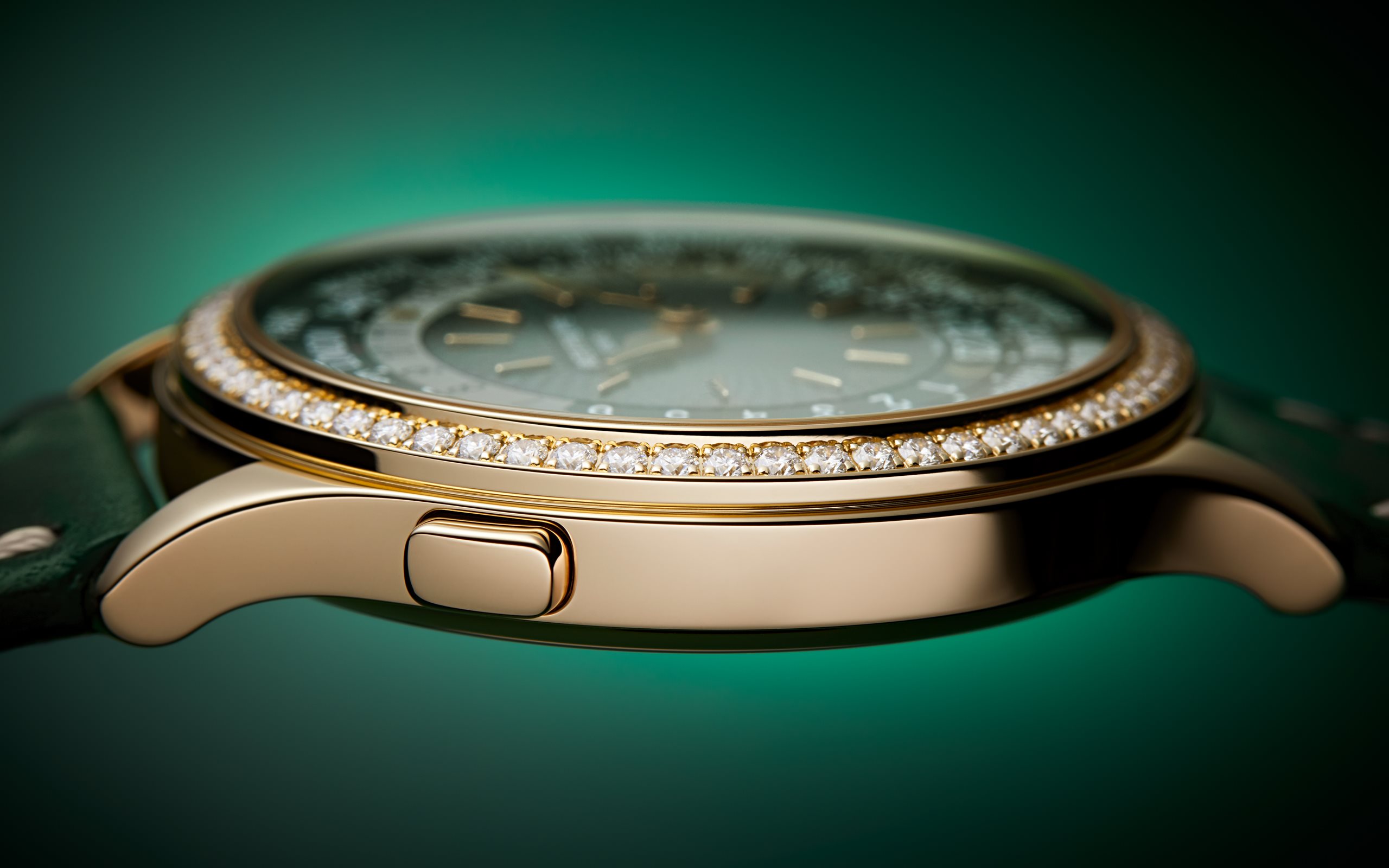 Complications World Time Rose Gold Diamond Green Dial 36mm Product Image 3