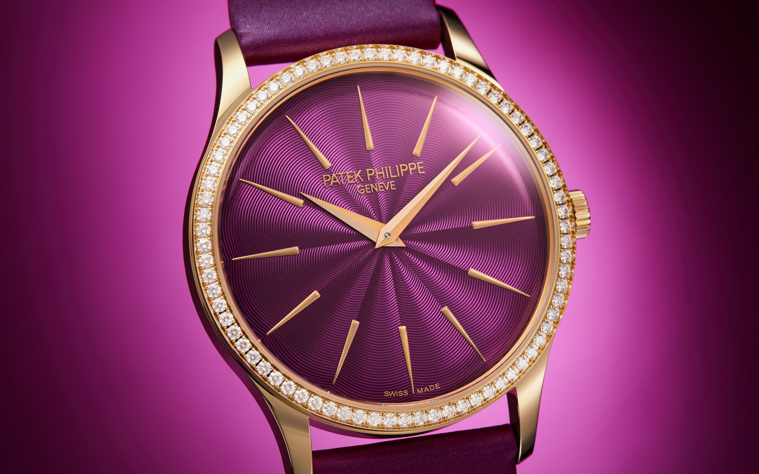 Calatrava Rose Gold Diamond Purple Dial 35mm Product Image 2