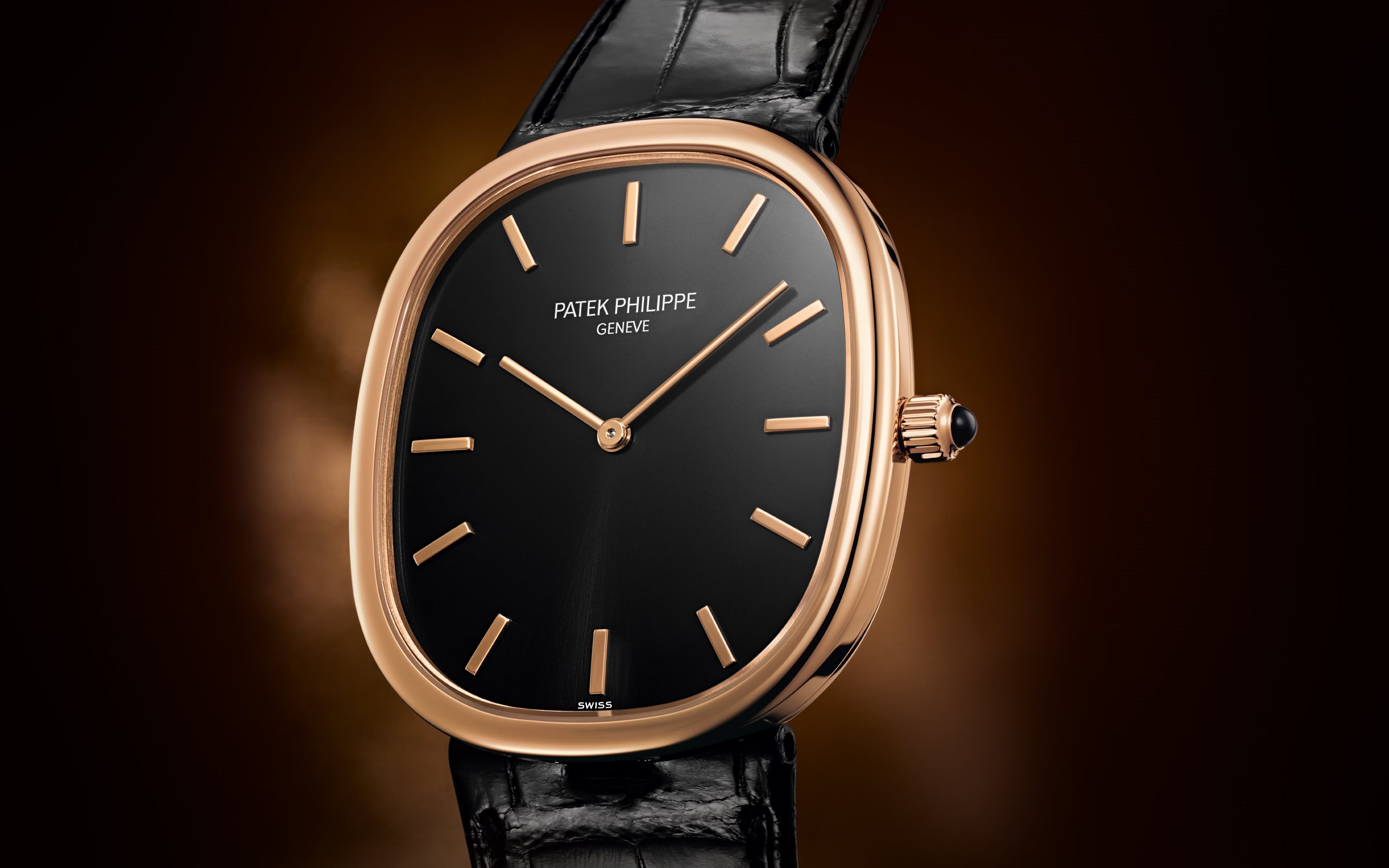 Golden Ellipse Rose Gold Black DIal 34mm Product Image 1