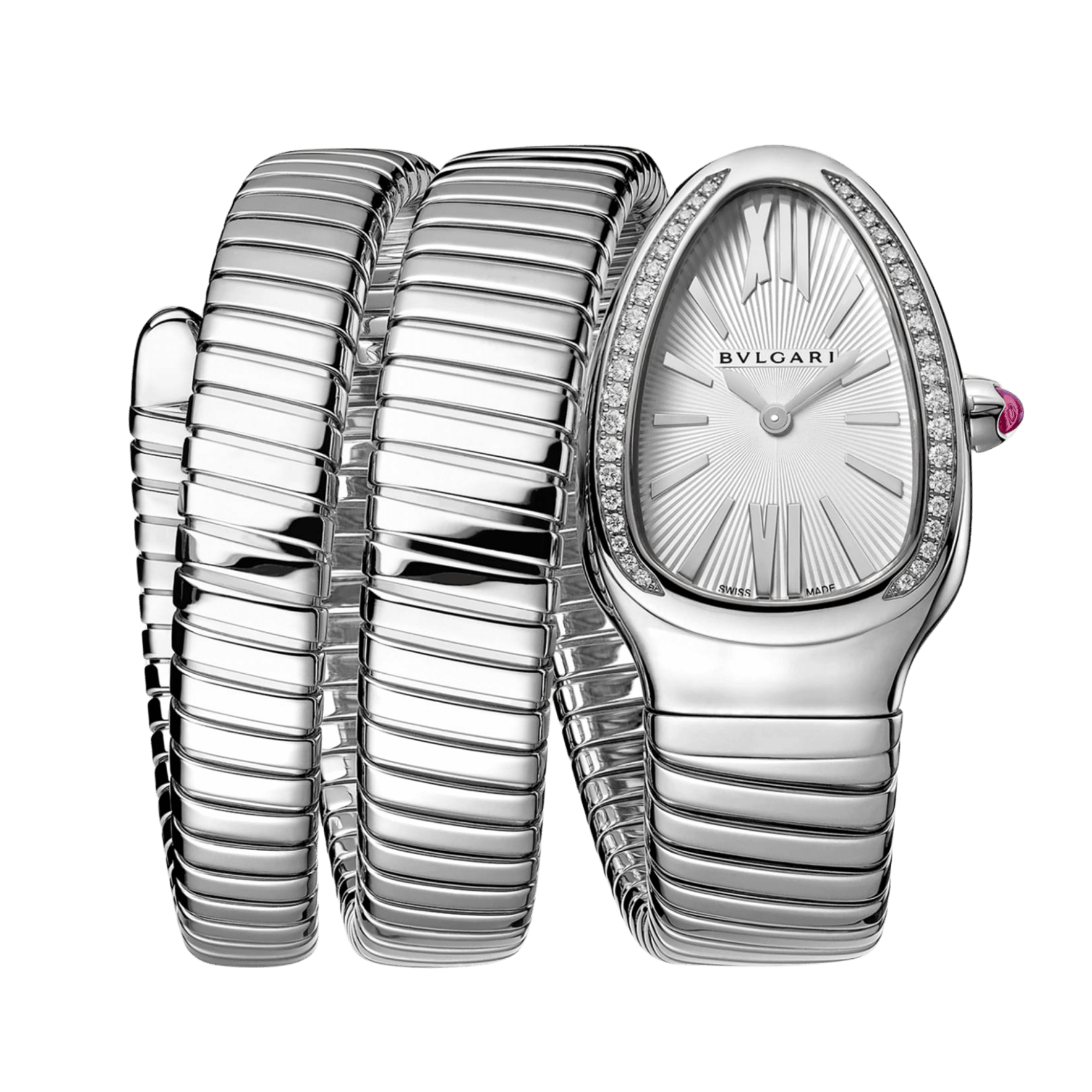 Serpenti Tubogas Steel Diamond Silver Dial 35mm Product Image