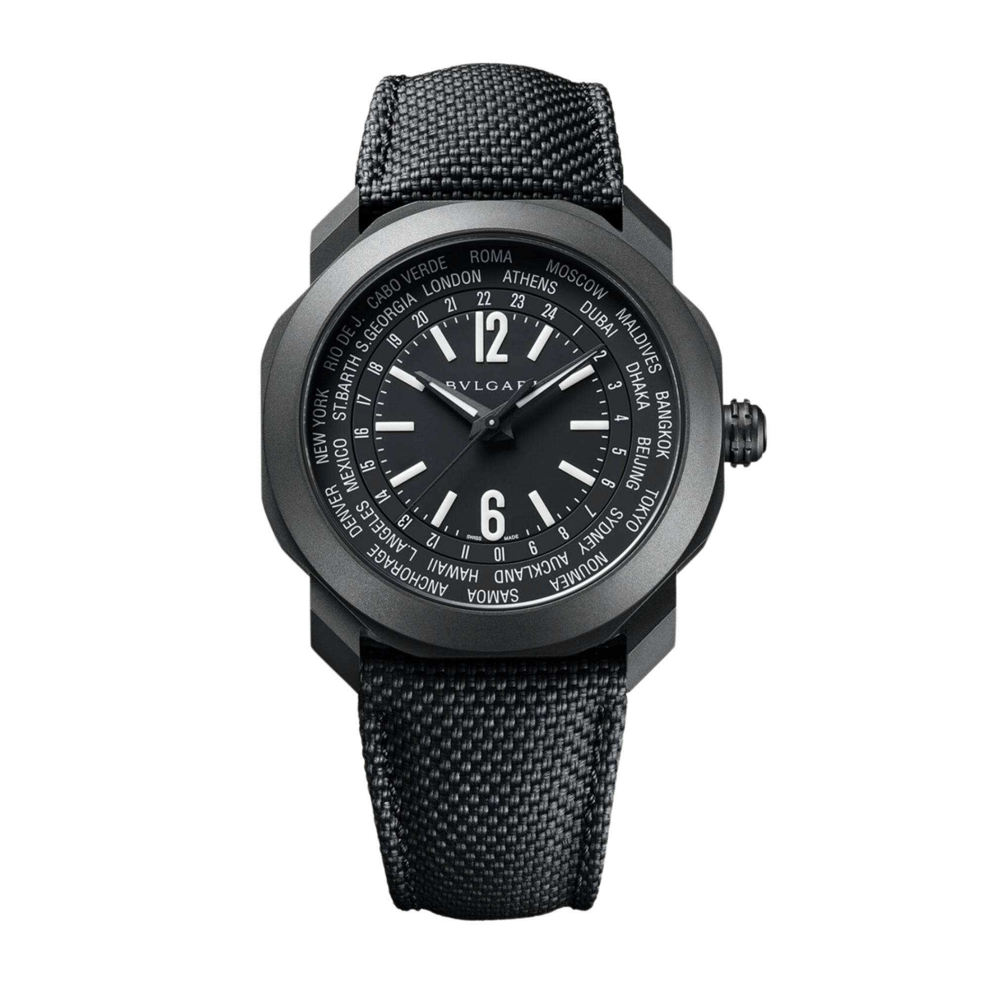 Octo Roma Worldtimer Carbon Black Dial 41mm Product Image