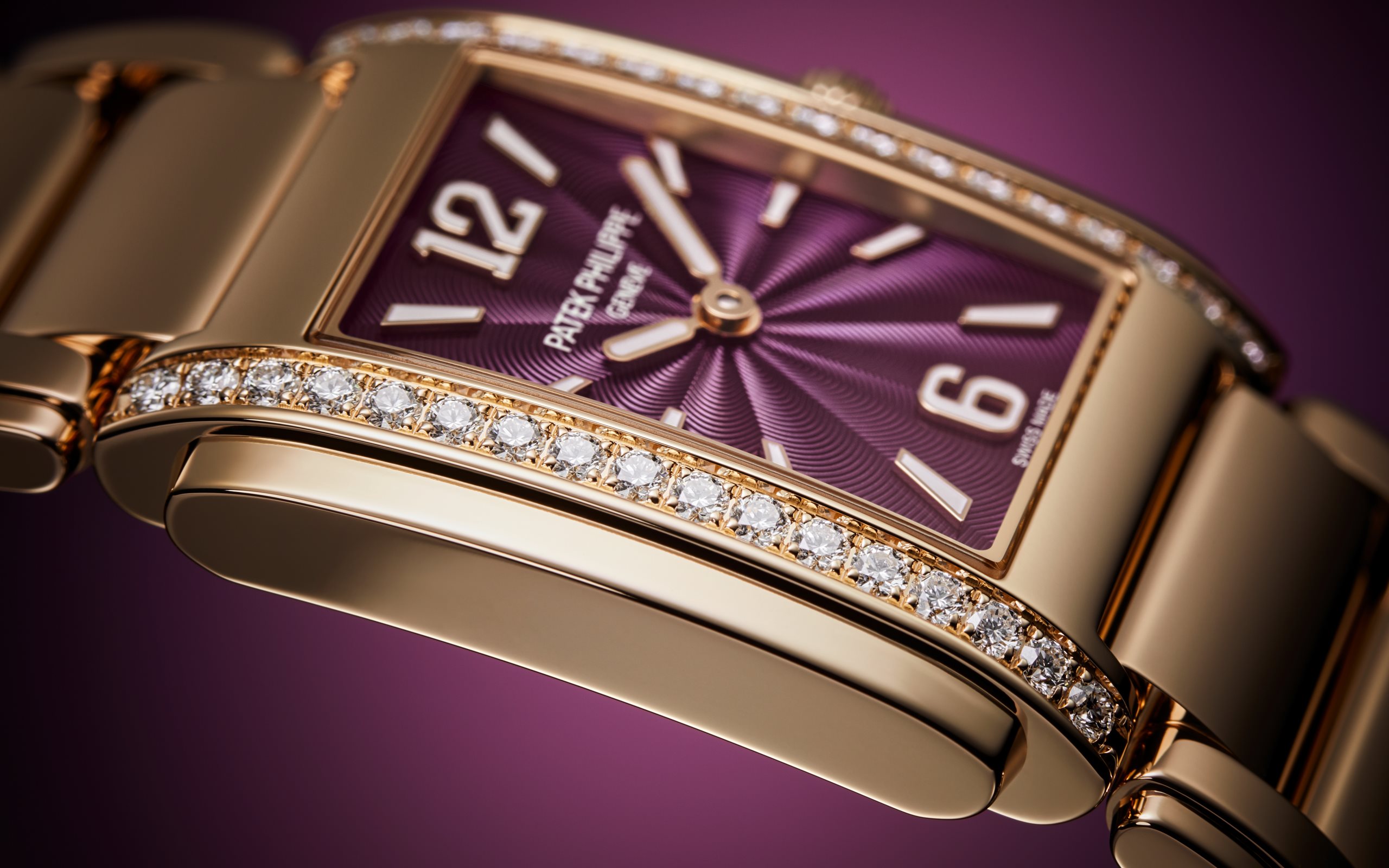 Twenty~4 Manchette Rose Gold Diamond Purple Dial 25mm Product Image 2