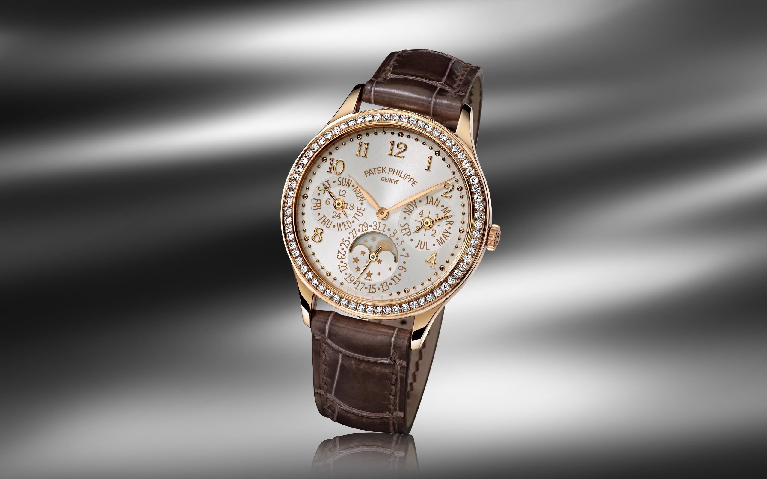 Perpetual Calendar Rose Gold Diamond White Dial 35mm Product Image 1