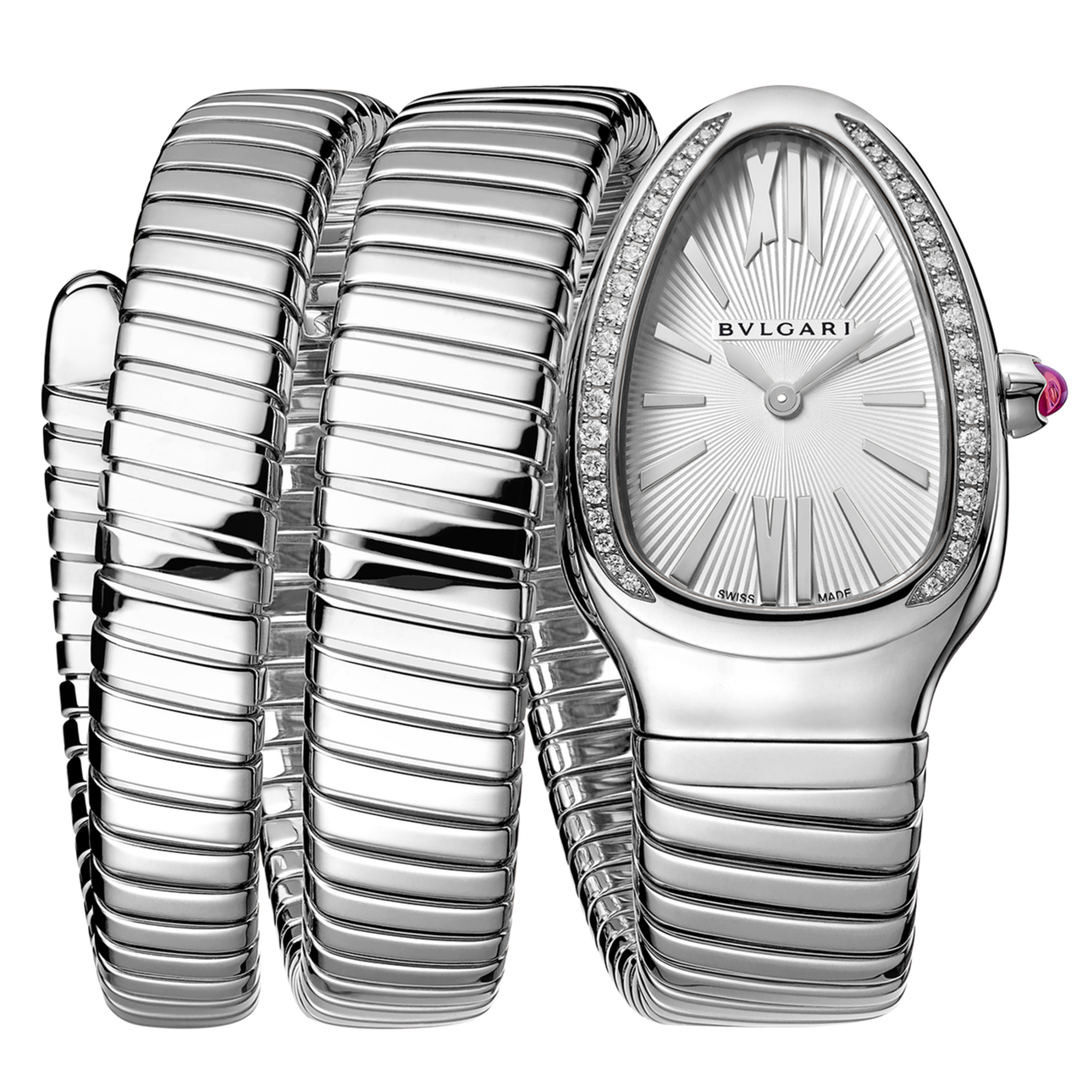 Serpenti Tubogas Steel Diamond Silver Dial 35mm Product Image 1