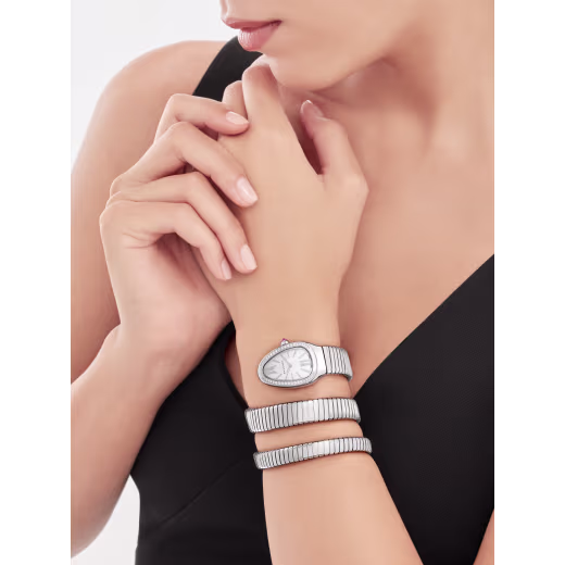 Serpenti Tubogas Steel Diamond Silver Dial 35mm Product Image 4