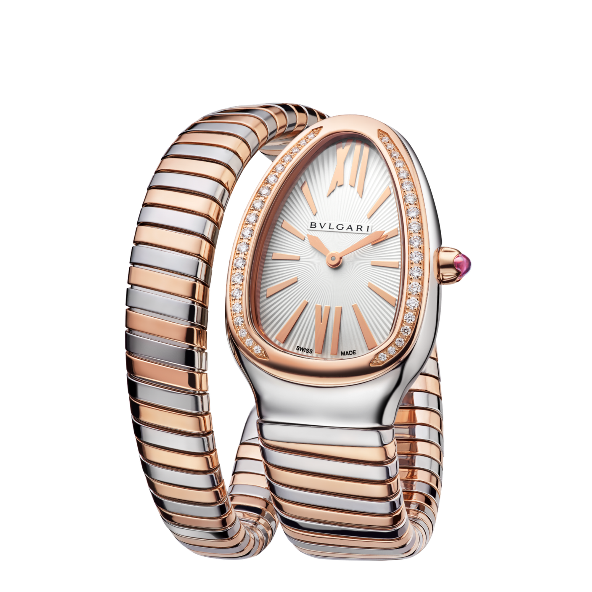 Serpenti Tubogas Rose Gold & Steel Diamond White Dial 35mm Product Image 2