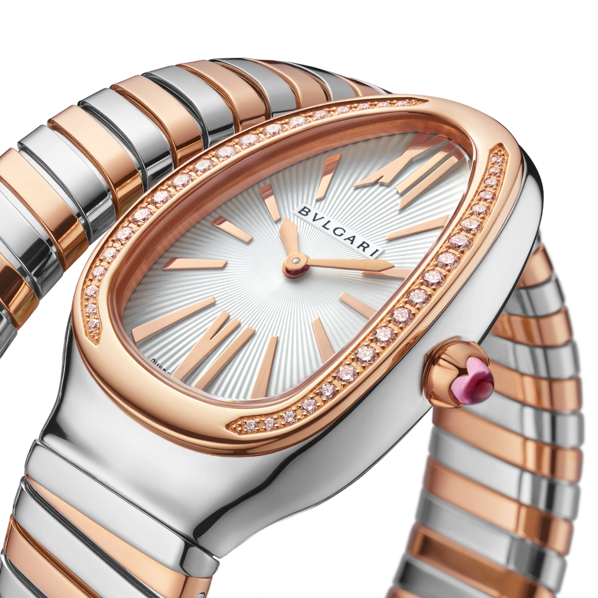 Serpenti Tubogas Rose Gold & Steel Diamond White Dial 35mm Product Image 3