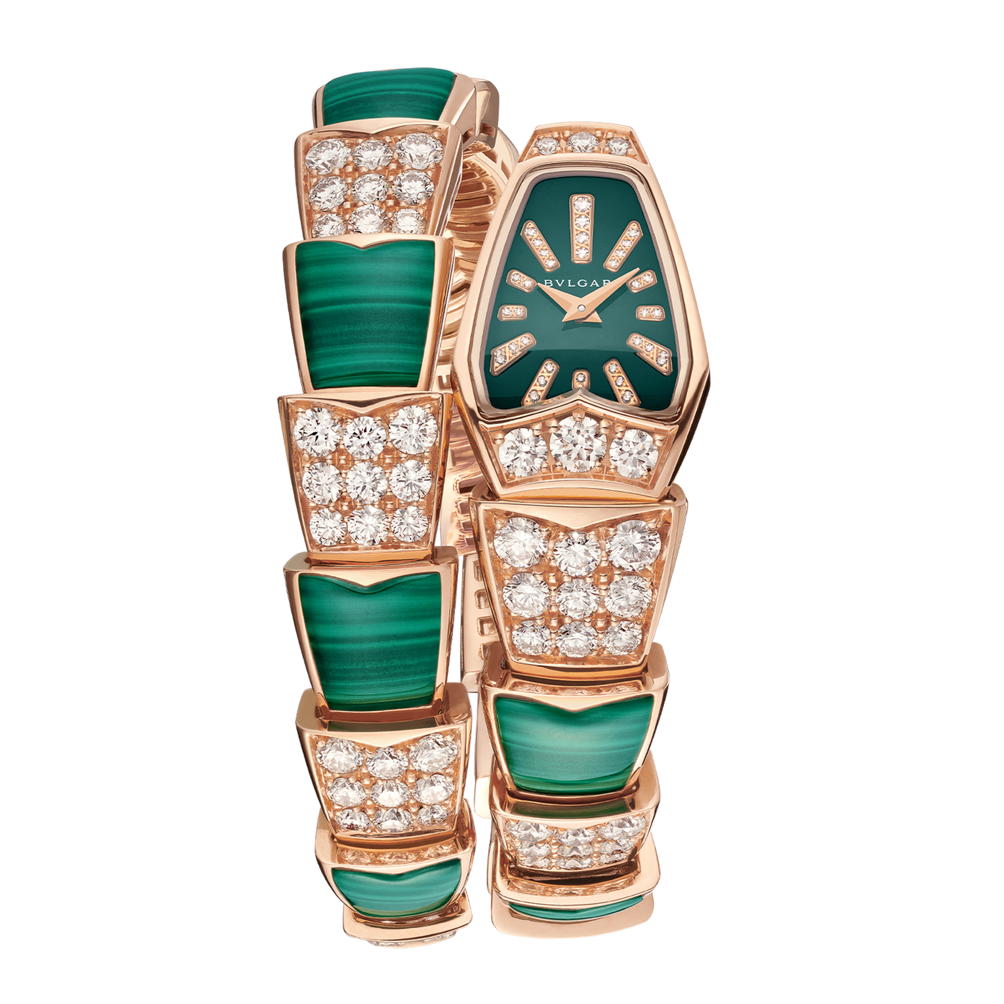 Serpenti Jewelry Rose Gold Diamond Green Dial 26mm Product Image 1