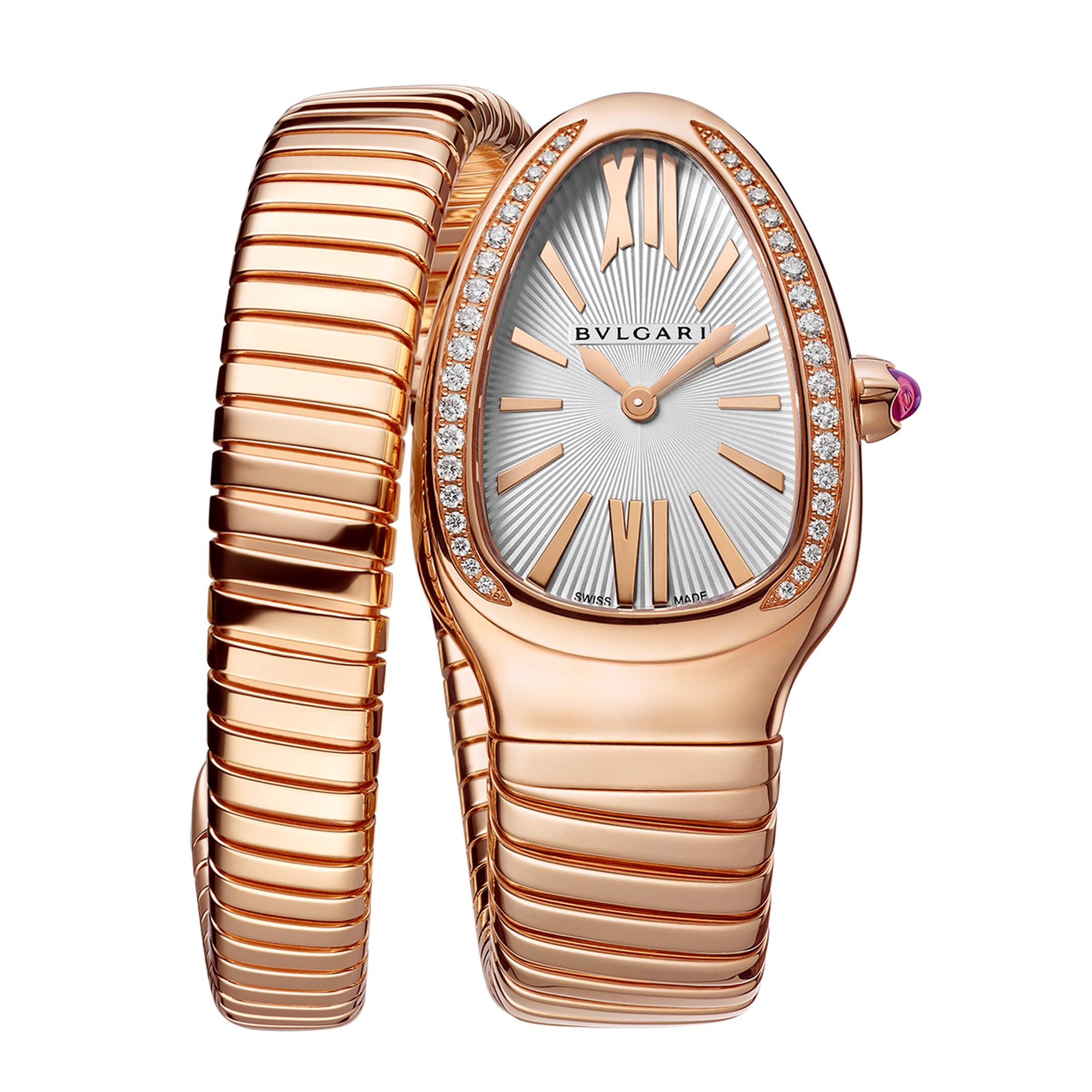 Serpenti Tubogas Rose Gold Diamond Silver Dial 35mm Product Image 1