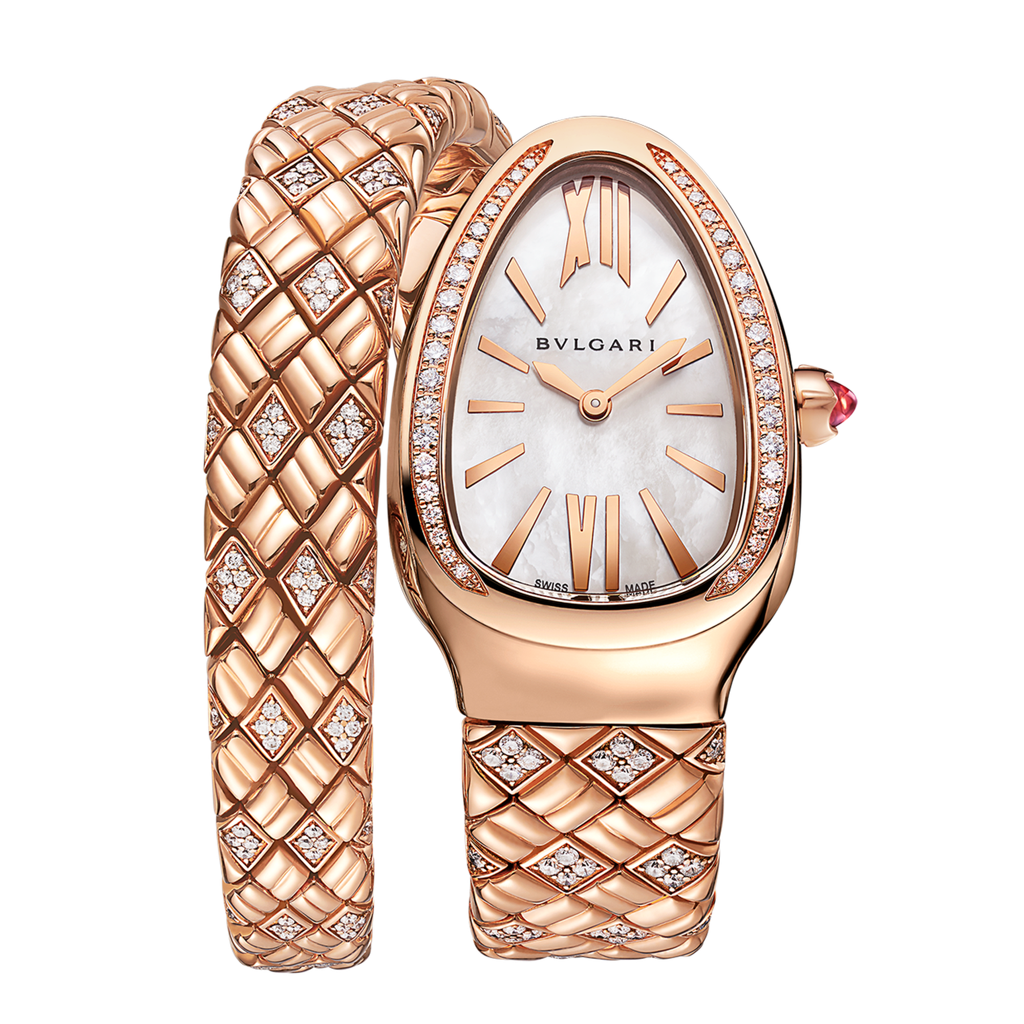 Serpenti Spiga Rose Gold Diamond Mother of Pearl Dial 35mm Product Image 1