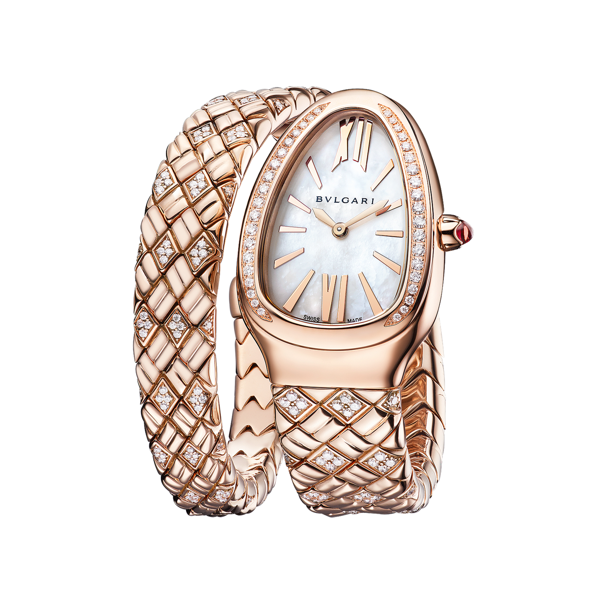 Serpenti Spiga Rose Gold Diamond Mother of Pearl Dial 35mm Product Image 2