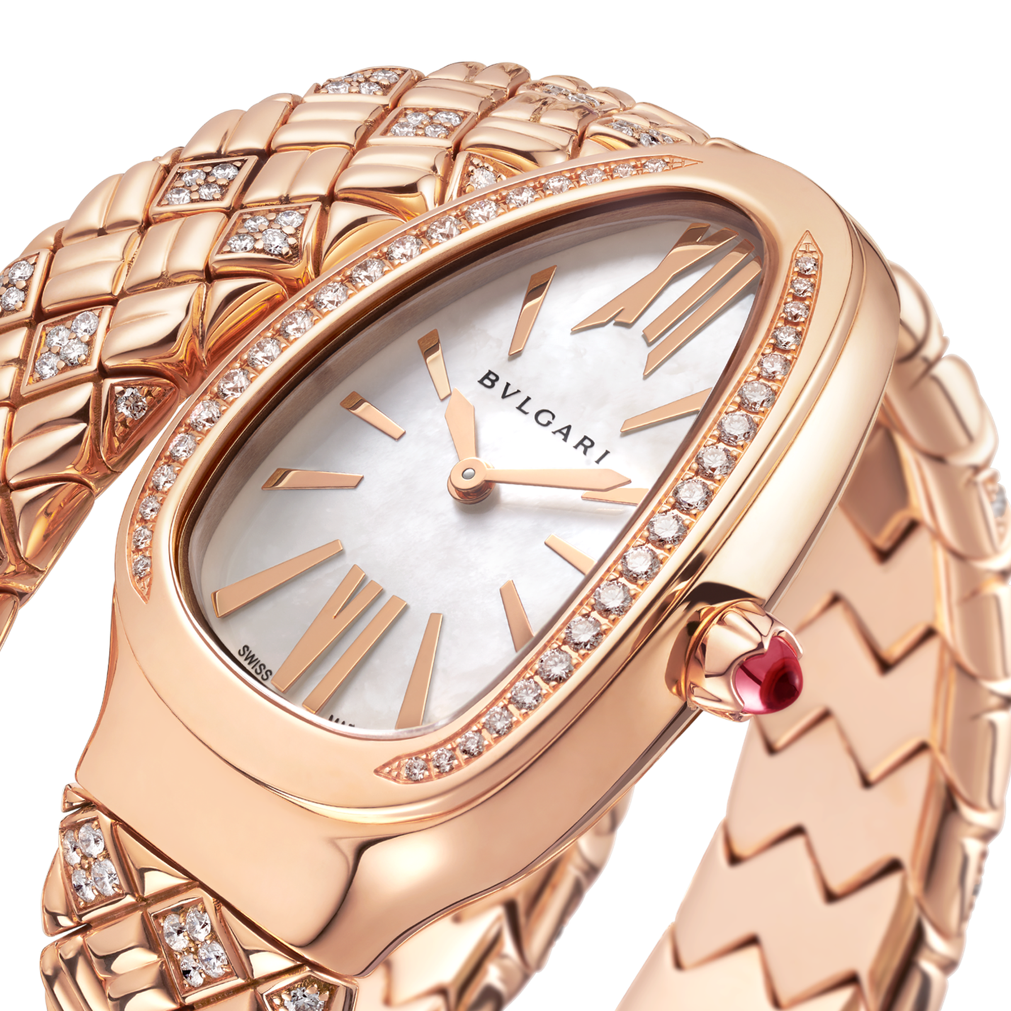 Serpenti Spiga Rose Gold Diamond Mother of Pearl Dial 35mm Product Image 3