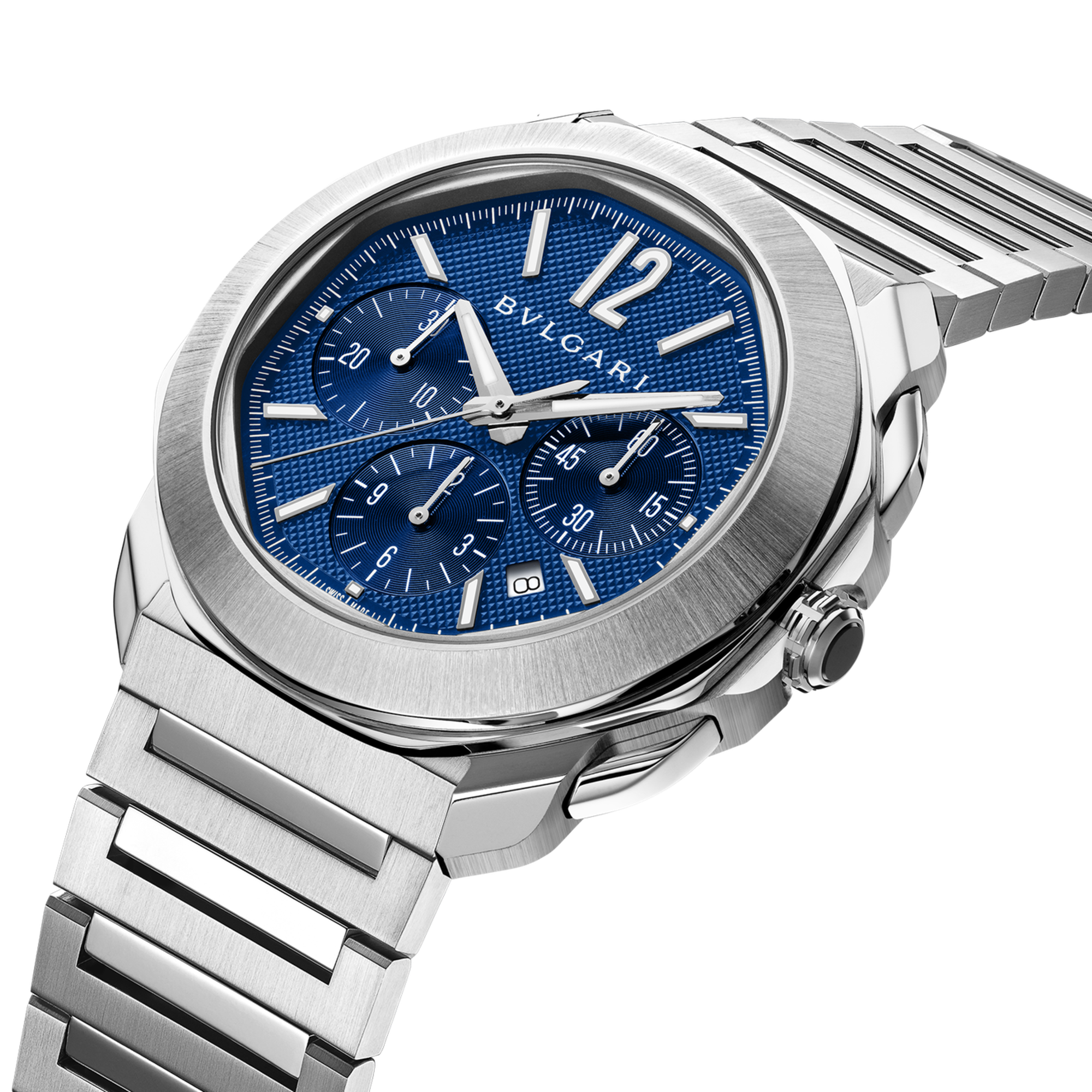 Octo Rom Chronograph Steel Blue Dial 42mm Product Image 2
