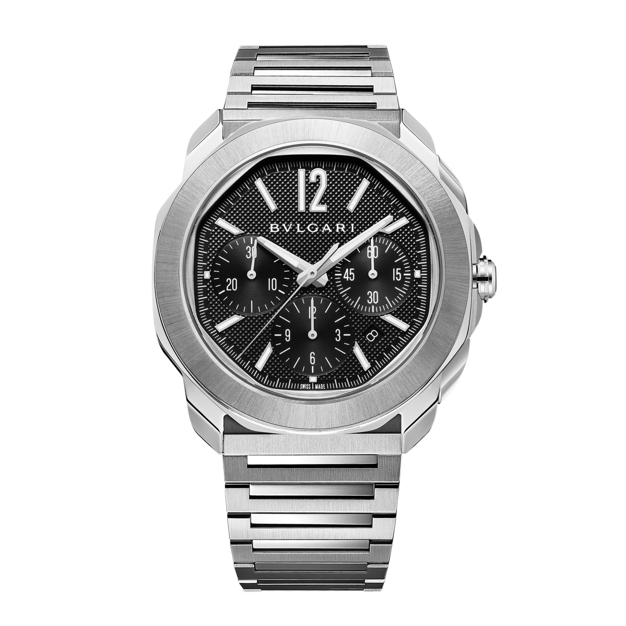 Octa Roma Chronograph Steel Black Dial 42mm Product Image 1