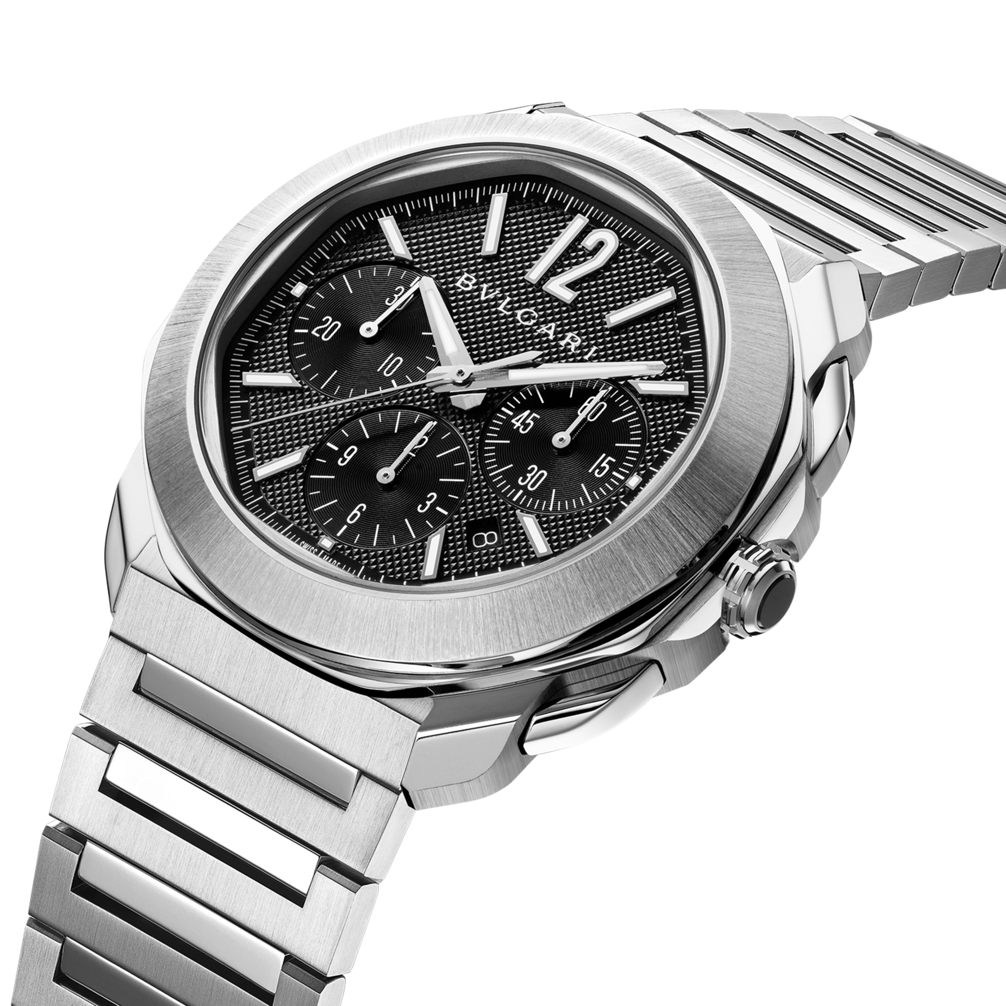 Octa Roma Chronograph Steel Black Dial 42mm Product Image 2