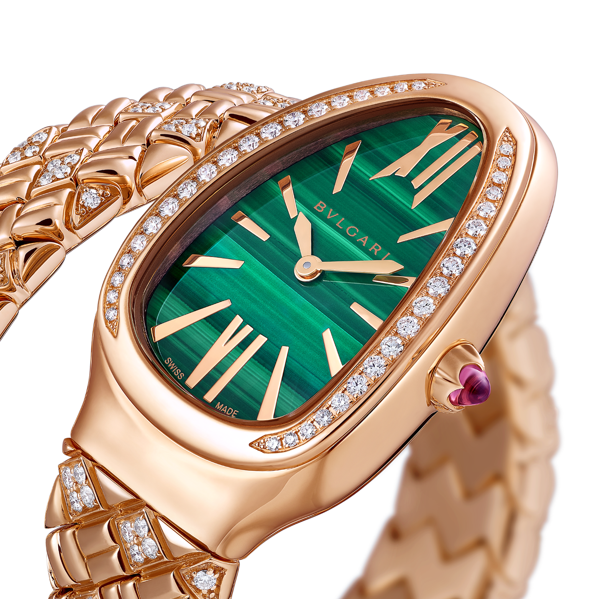 Serpenti Spiga Rose Gold Diamond Green Malachite Dial 35mm Product Image 2
