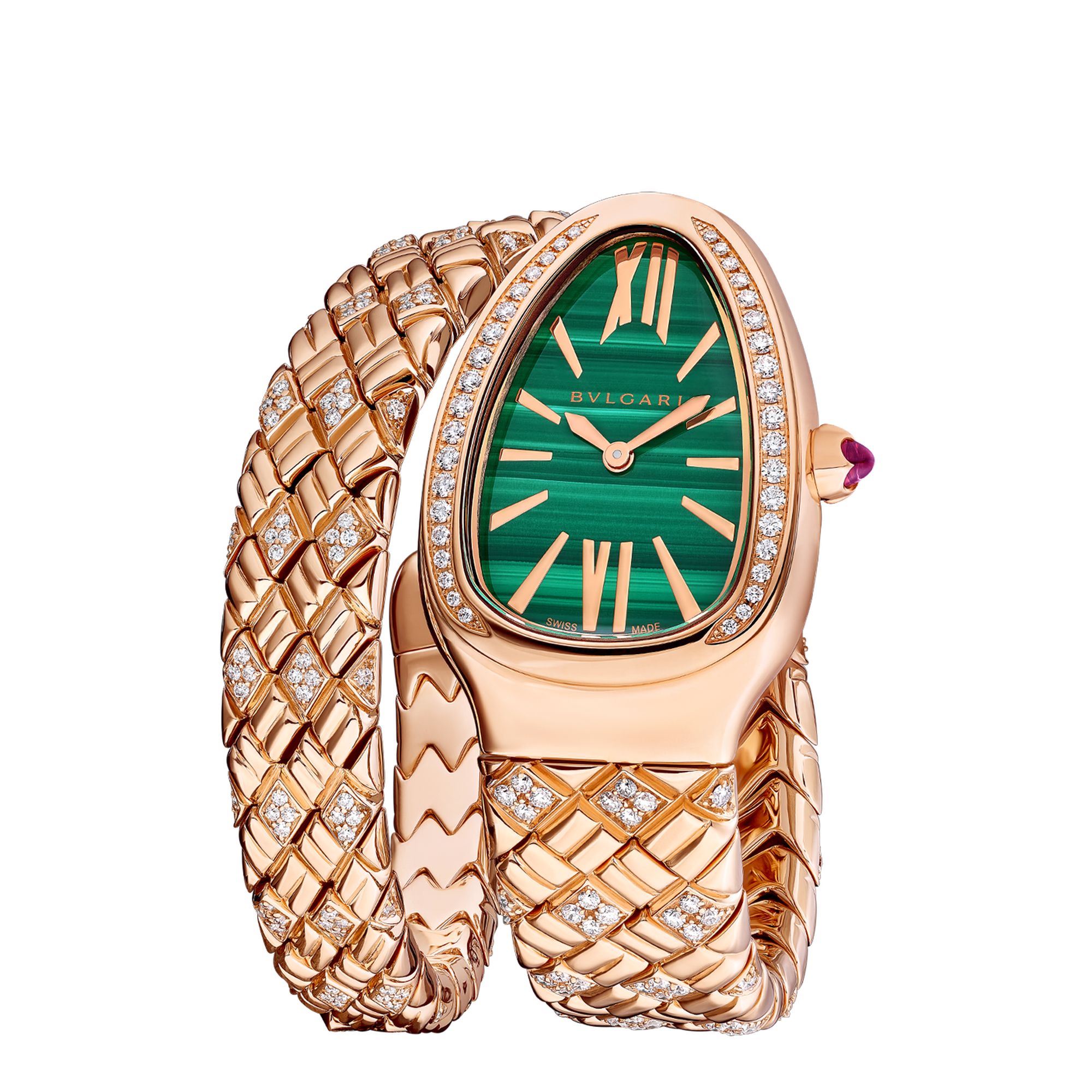 Serpenti Spiga Rose Gold Diamond Green Malachite Dial 35mm Product Image 3