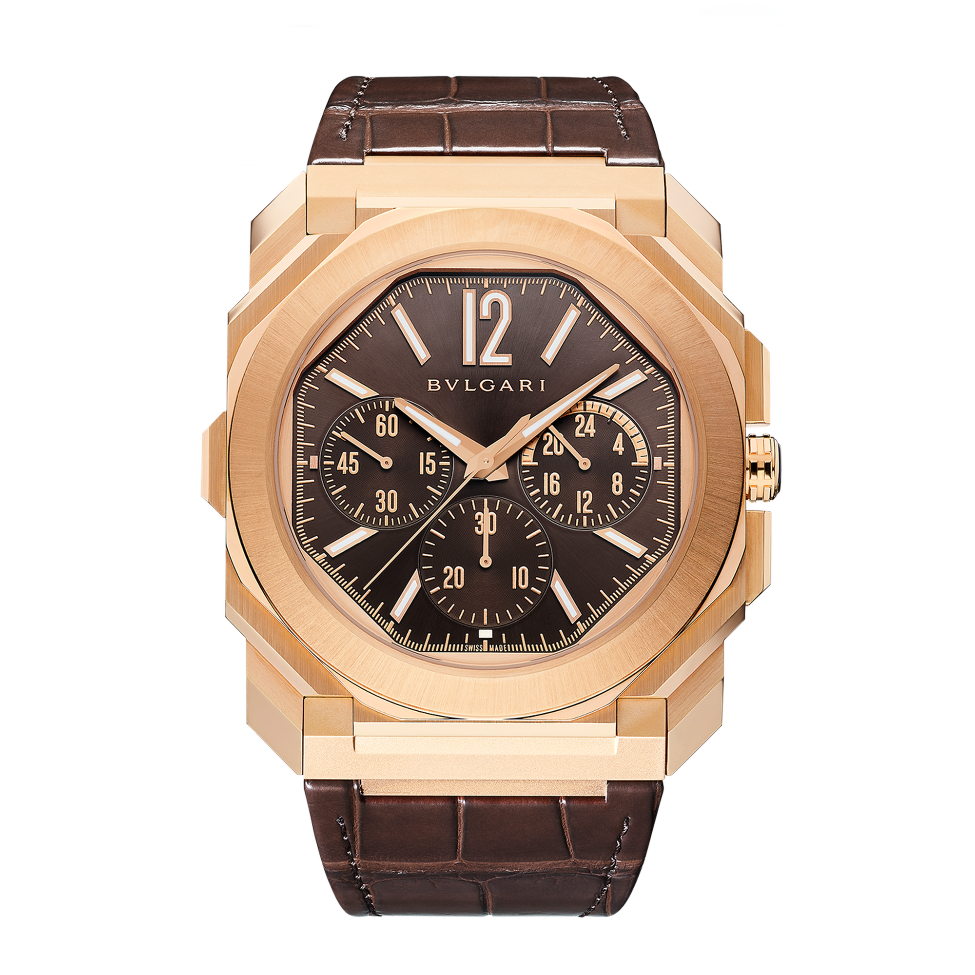 Octo Finissimo Chronograph GMT Rose Gold Brown Dial 43mm Product Image 1