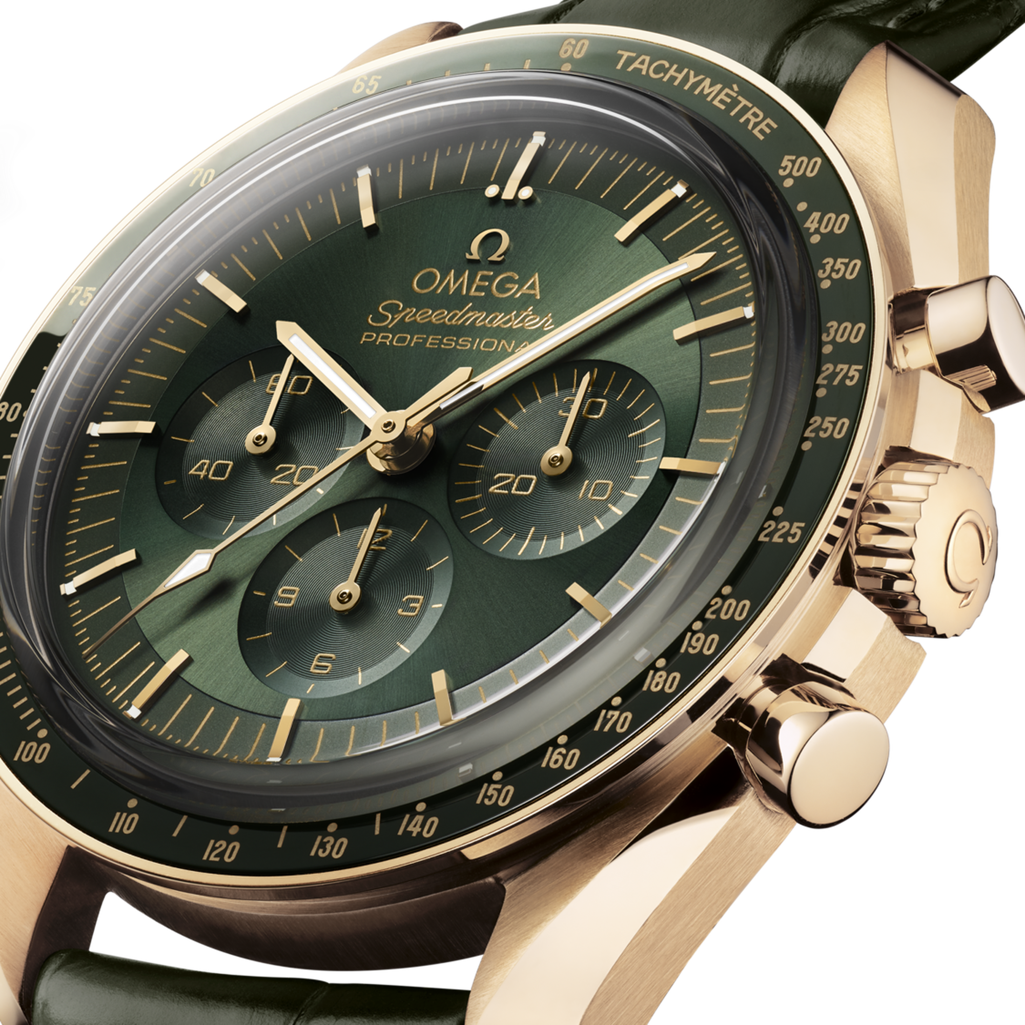 Speedmaster Professional Moonwatch Yellow Gold Green Dial 42mm Product Image 3