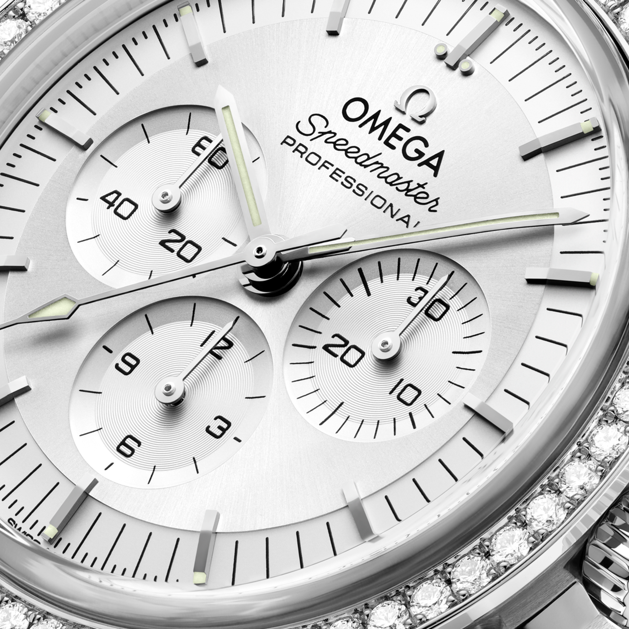 Speedmaster Professional Moonwatch White Gold Diamond Silver Dial 42mm Product Image 1