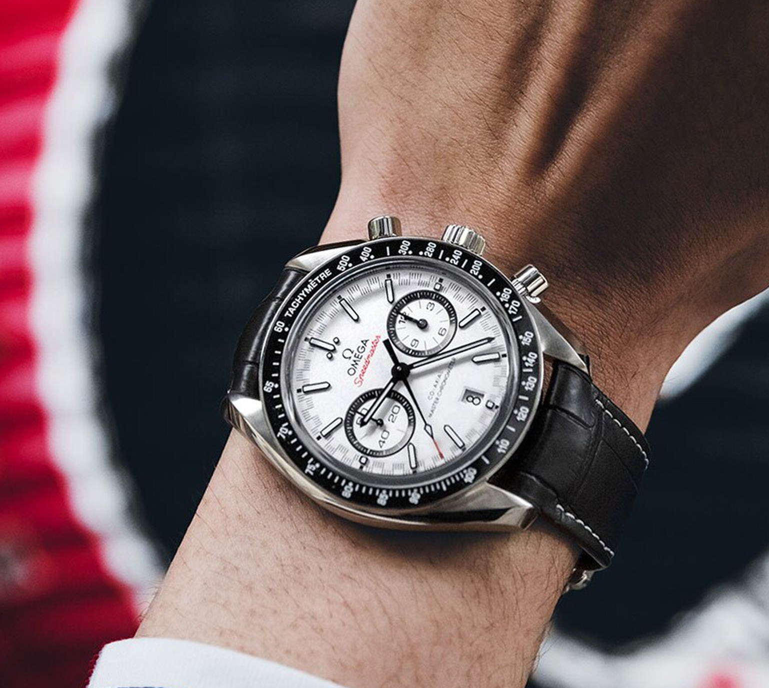 Speedmaster Racing Steel White Dial 44mm Product Image 2