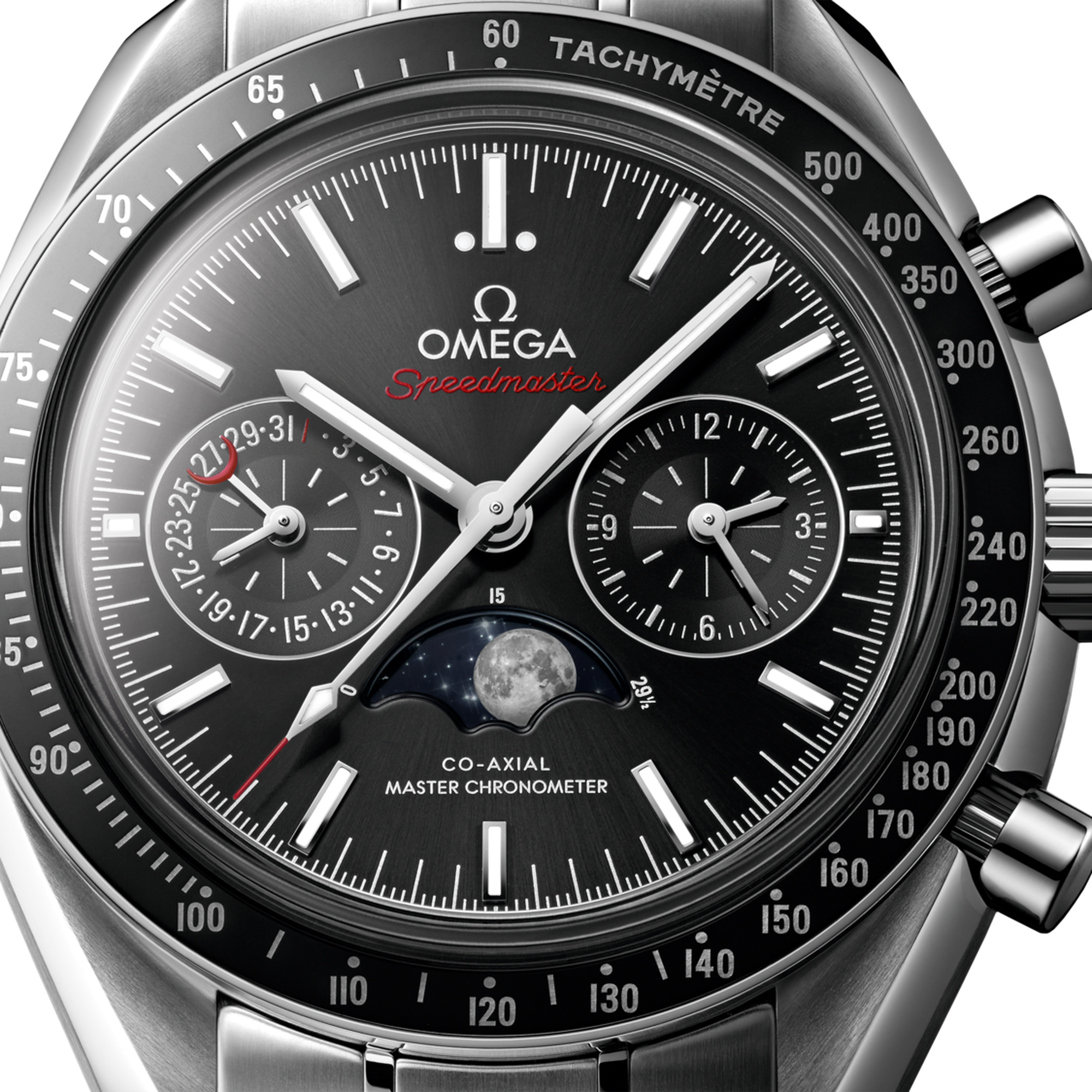 Speedmaster Moonphase Chronograph Steel Black Dial 44mm Product Image 2