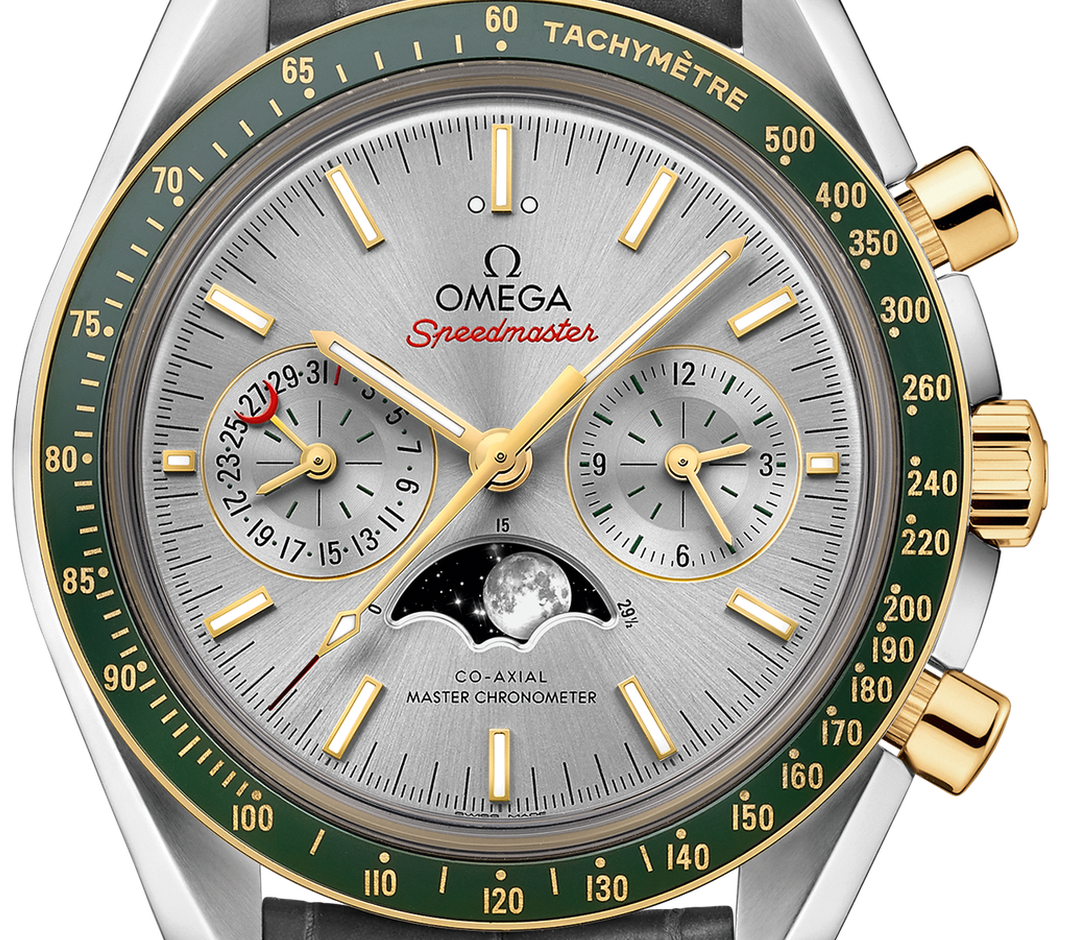 Speedmaster Moonphase Chronograph Yellow Gold & Steel Silver Dial 44mm Product Image 4