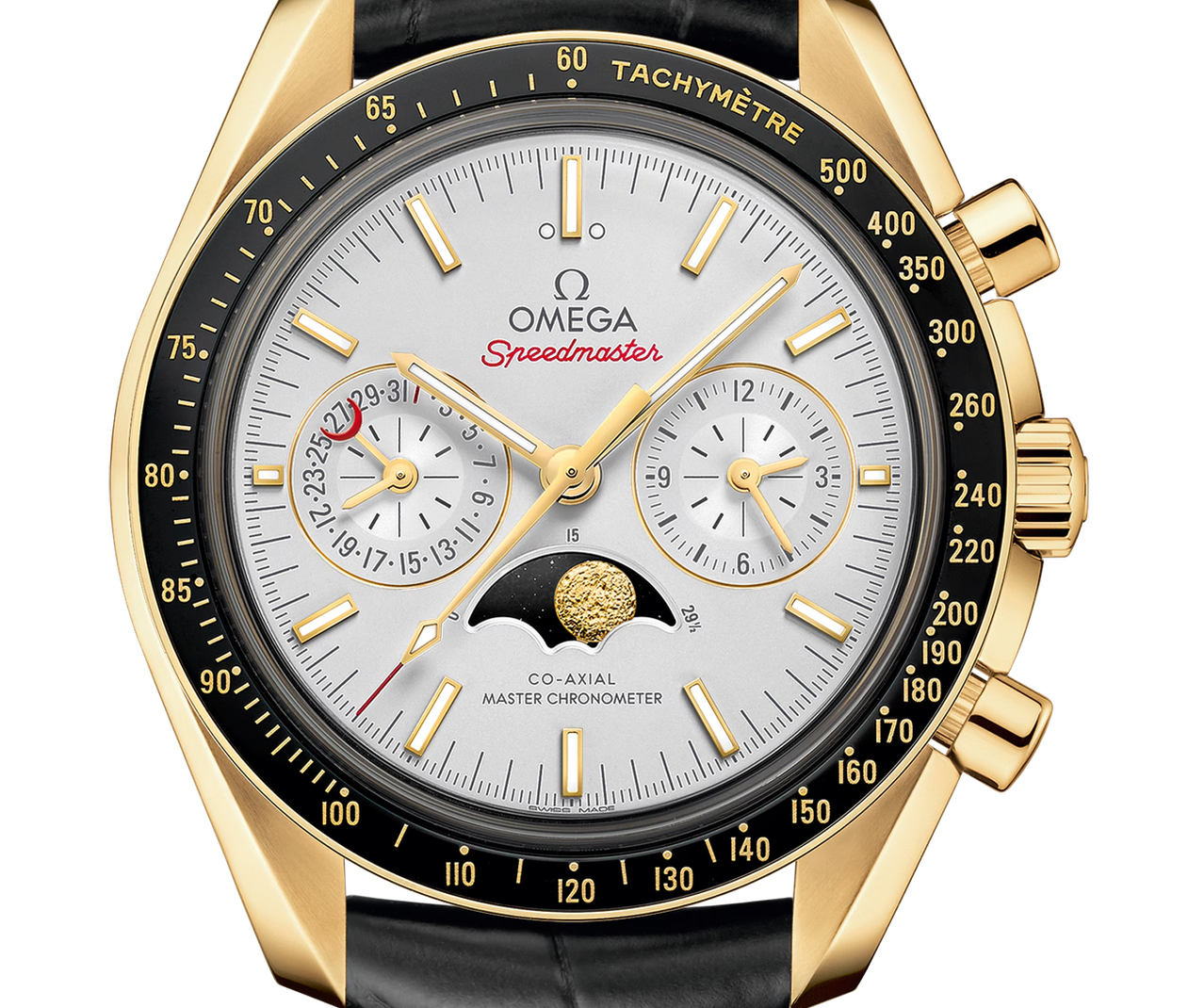 Speedmaster Moonphase Chronograph Yellow Gold Silver Dial 44mm Product Image 4