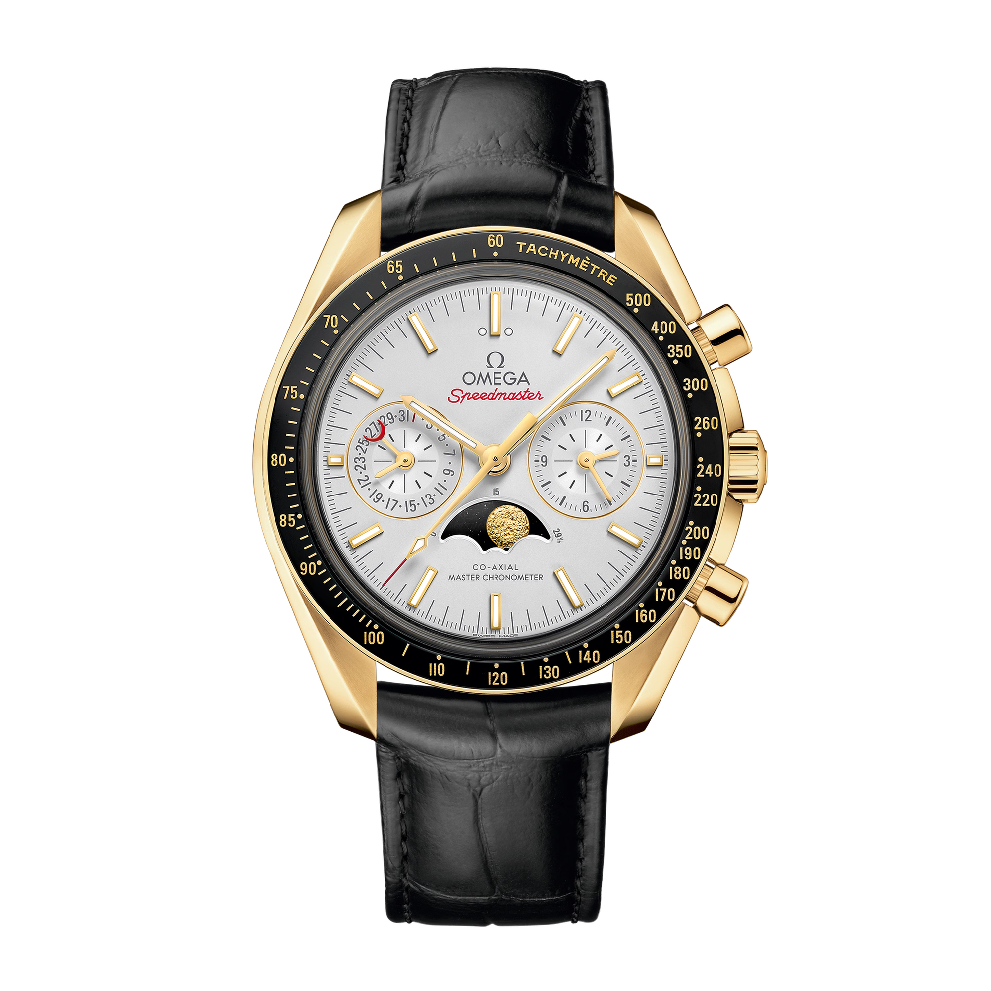 Speedmaster Moonphase Chronograph Yellow Gold Silver Dial 44mm Product Image 1