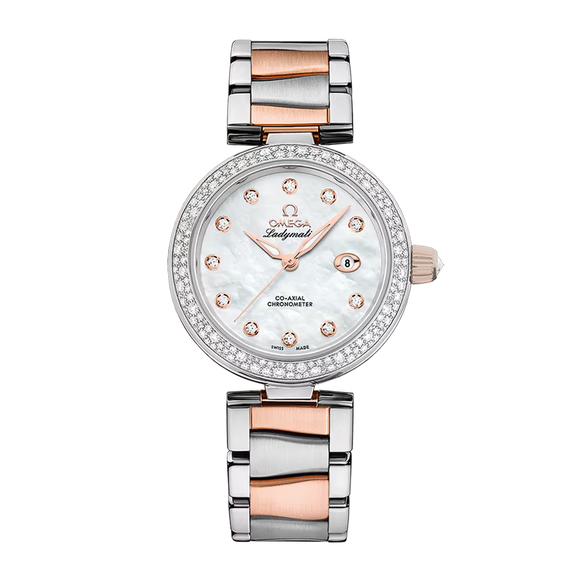 LadyMatic Rose Gold & Steel Diamond Mother of Pearl Dial 34mm Product Image