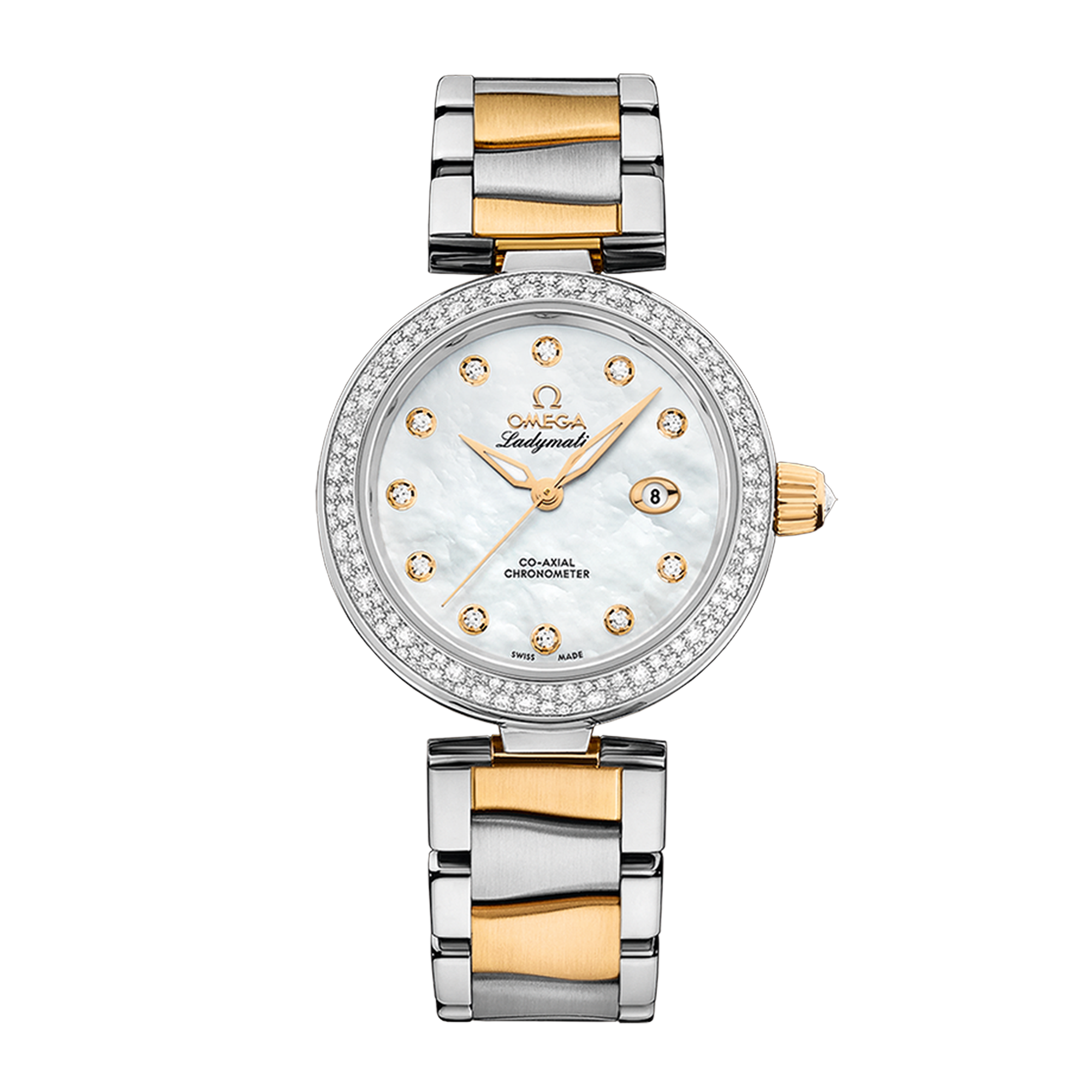LadyMatic Yellow Gold & Steel Diamond Mother of Pearl Dial 34mm Product Image 1