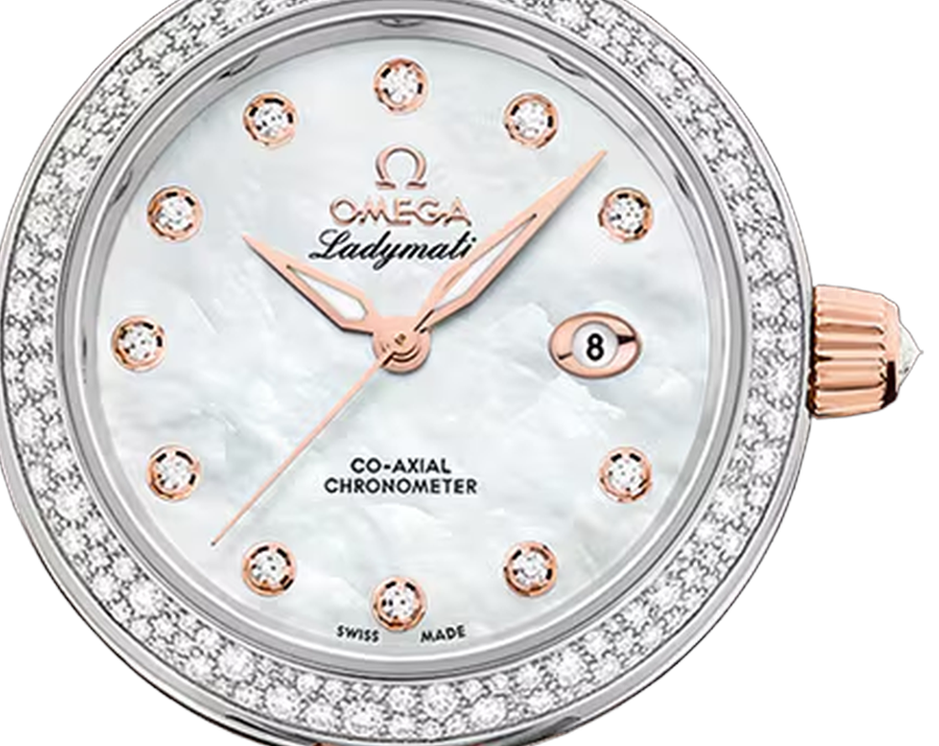 LadyMatic Rose Gold & Steel Diamond Mother of Pearl Dial 34mm Product Image 3