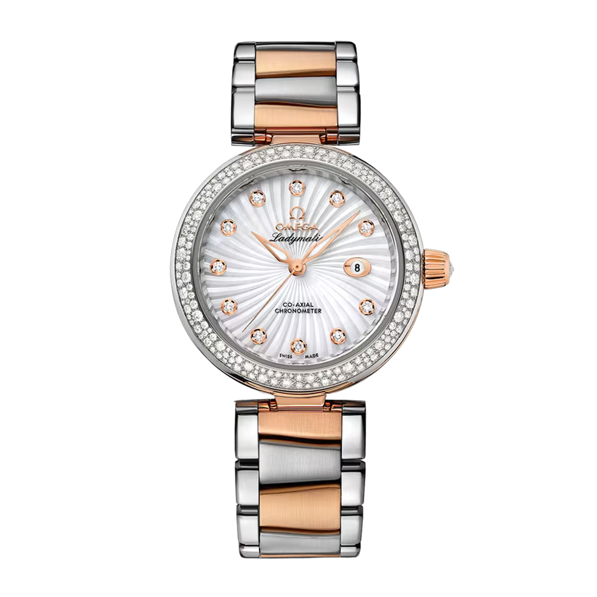 LadyMatic Rose Gold & Steel Diamond Mother of Pearl Dial 34mm Product Image 1