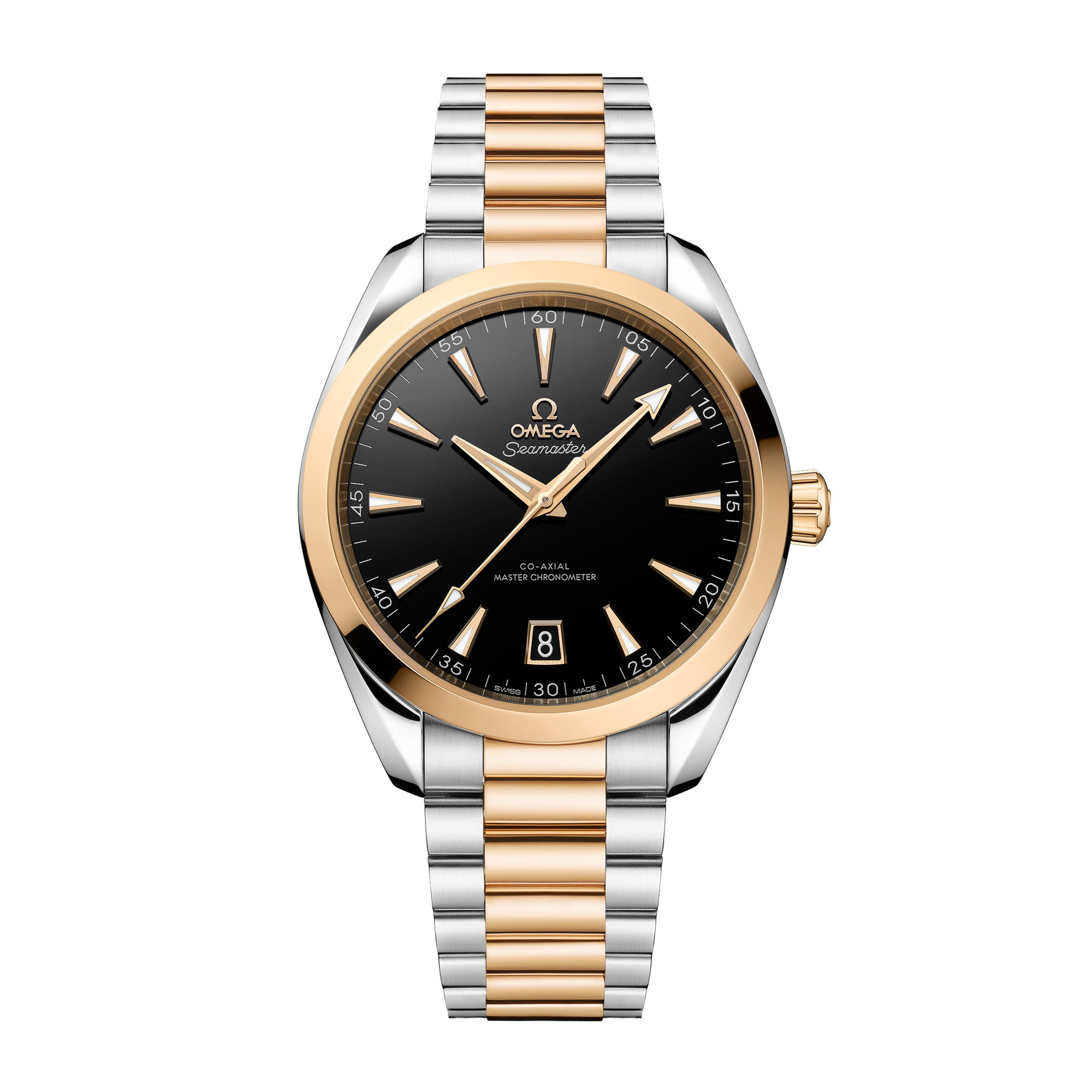 ゴールドオープンオヴジェ Omega Aqua Terra Yellow Gold & Steel Black Dial 41mm 220.20.41.21