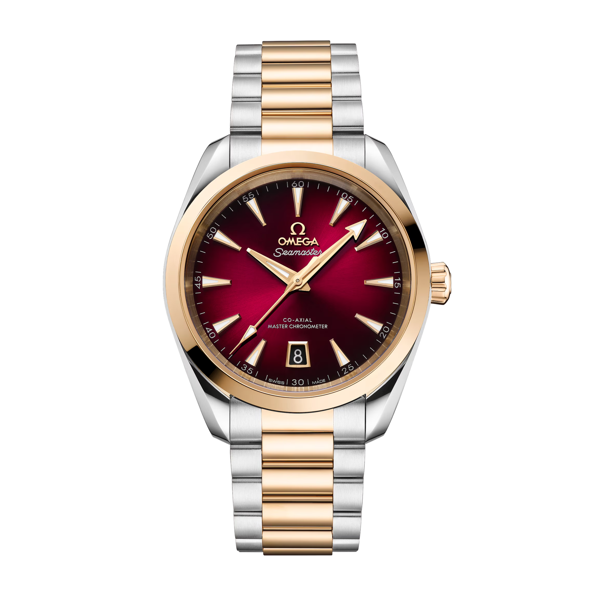 Aqua Terra Yellow Gold & Steel Red Dial 38mm Product Image