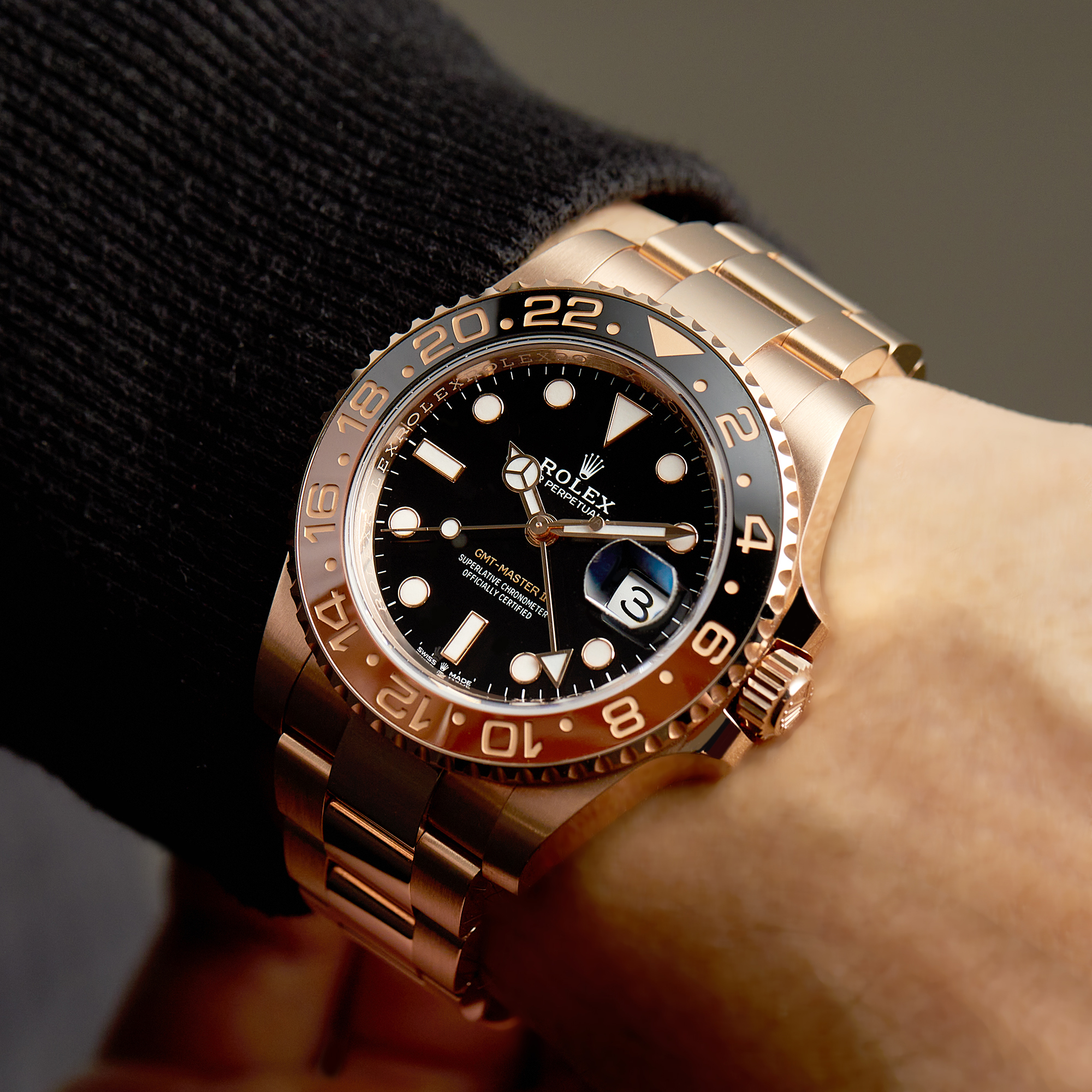 GMT-Master II "Rootbeer" Rose Gold Black Dial 40mm Product Image 5