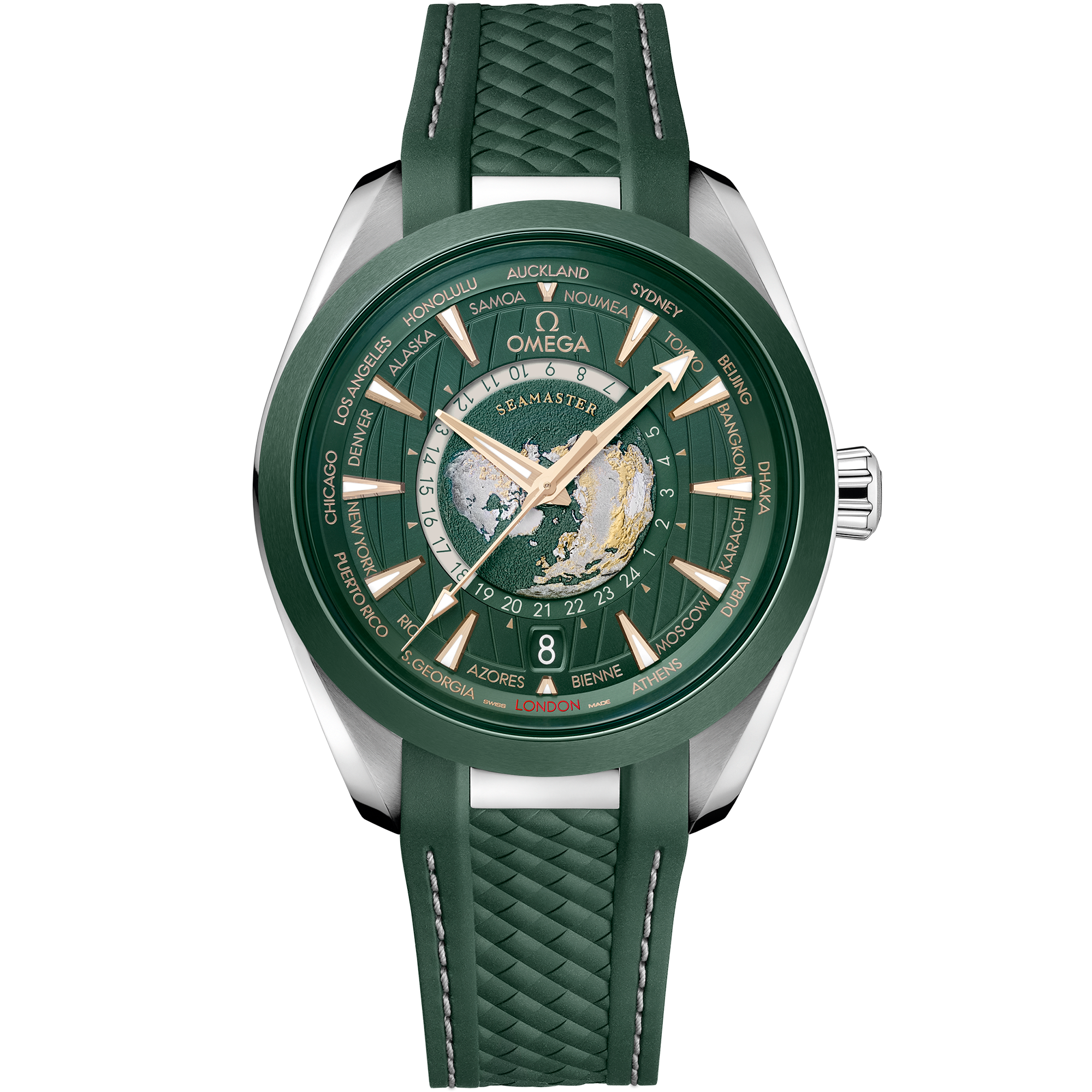 Aqua Terra Worldtimer Steel Green Dial 43mm Product Image 1