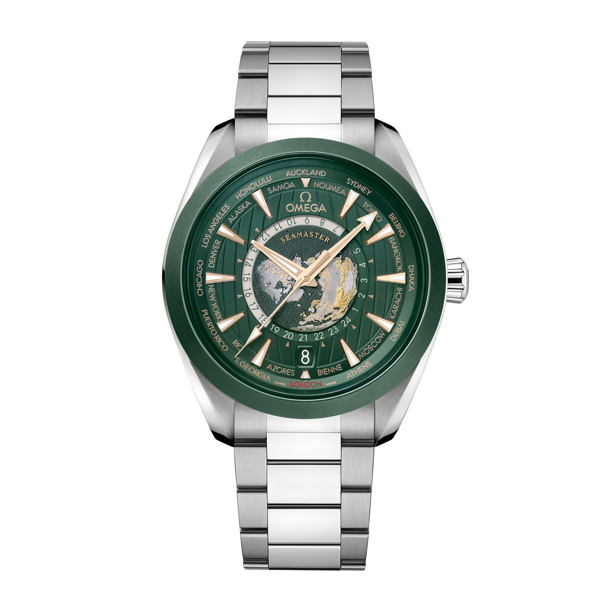 Aqua Terra Worldtimer Steel Green Dial 43mm Product Image 1