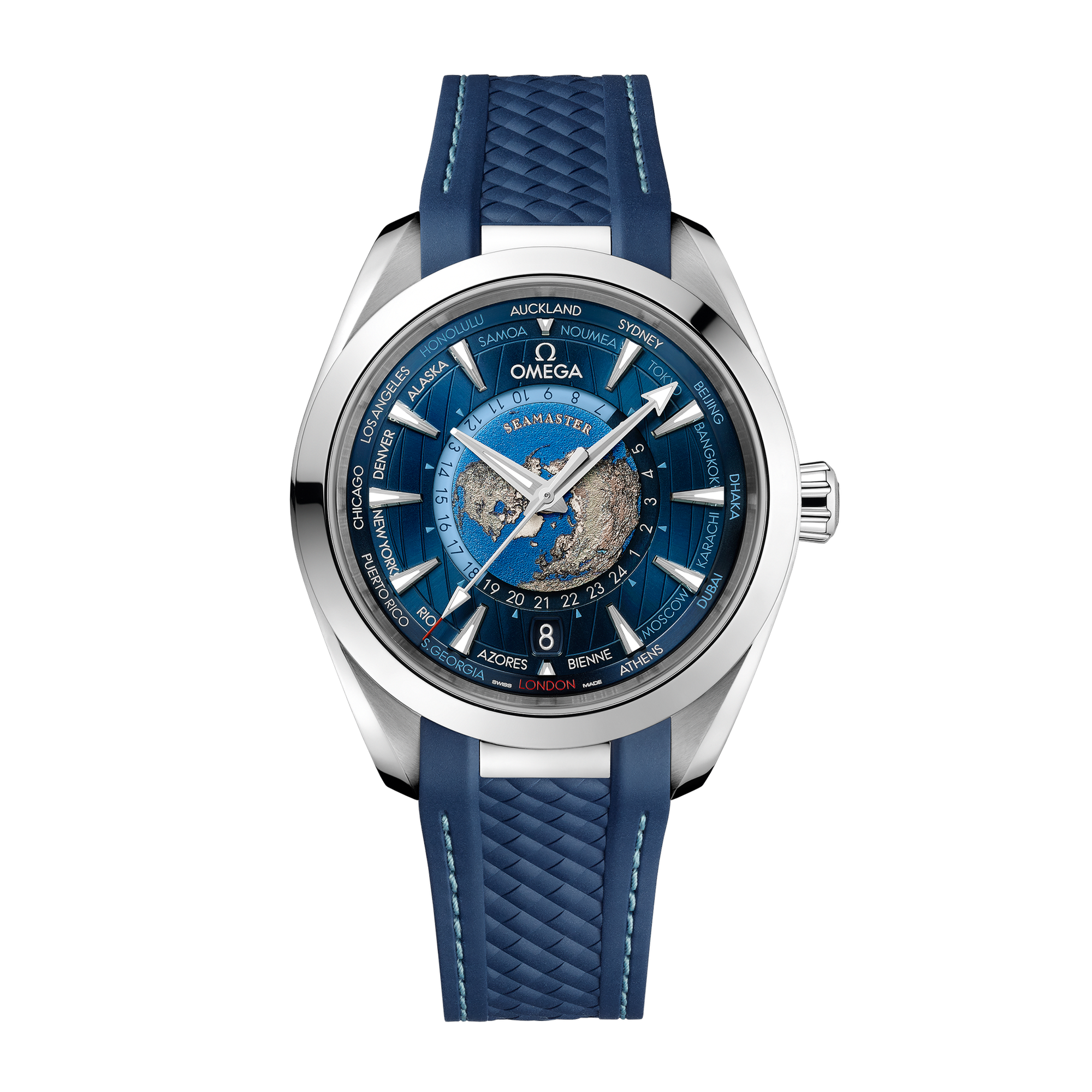 Aqua Terra Worldtimer Steel Blue Dial 43mm Product Image 1