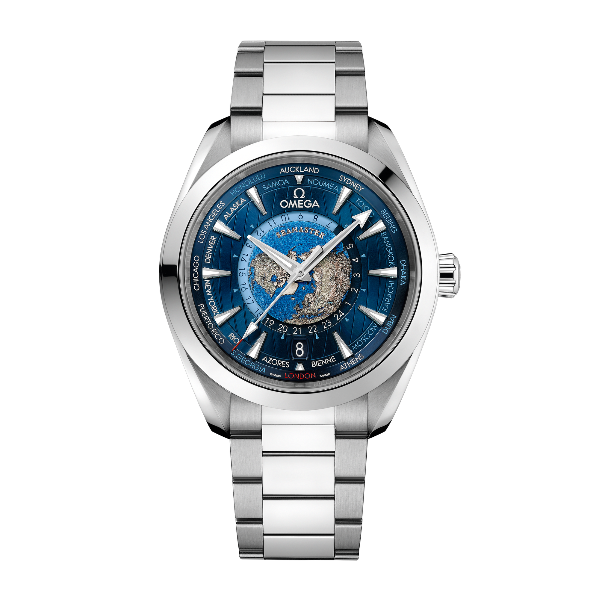 Aqua Terra Worldtimer Steel Blue Dial 43mm Product Image 1