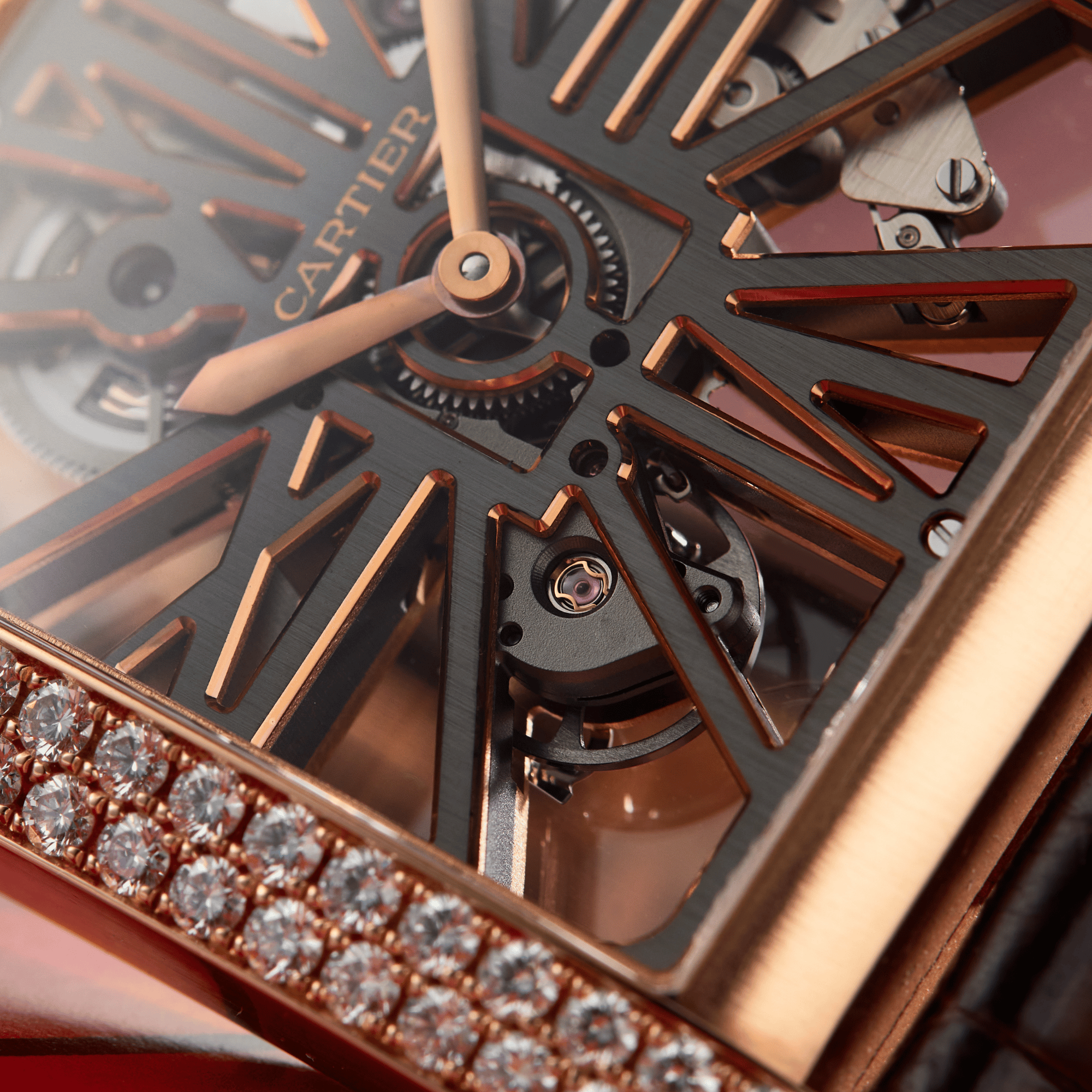 Tank MC Rose Gold Diamond Skeleton Dial 34mm Product Image 3