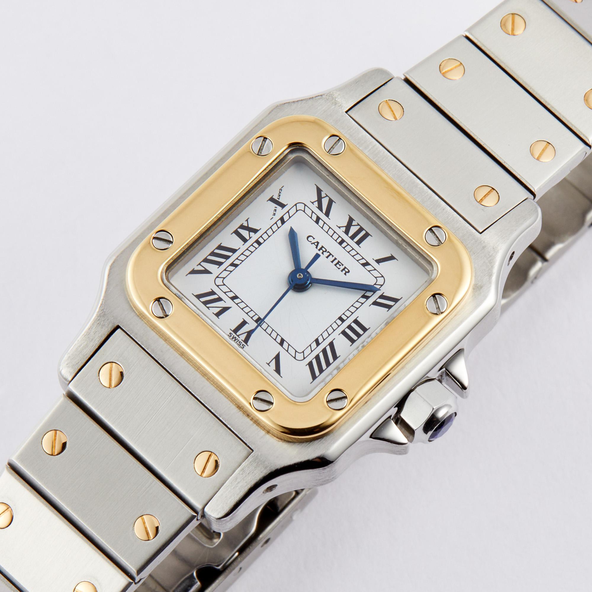 Vintage Santos Yellow Gold & Steel White Dial 24mm Product Image 1